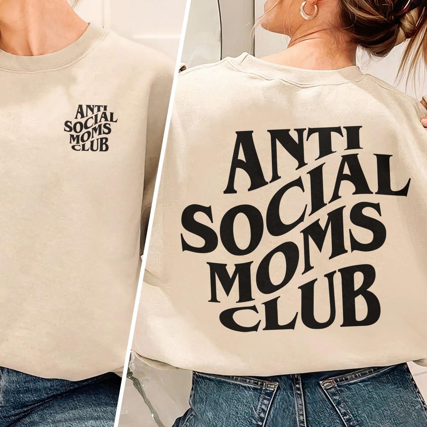 Anti Social Moms Club Sweatshirt und Kapuzenpullover - GiftHaus