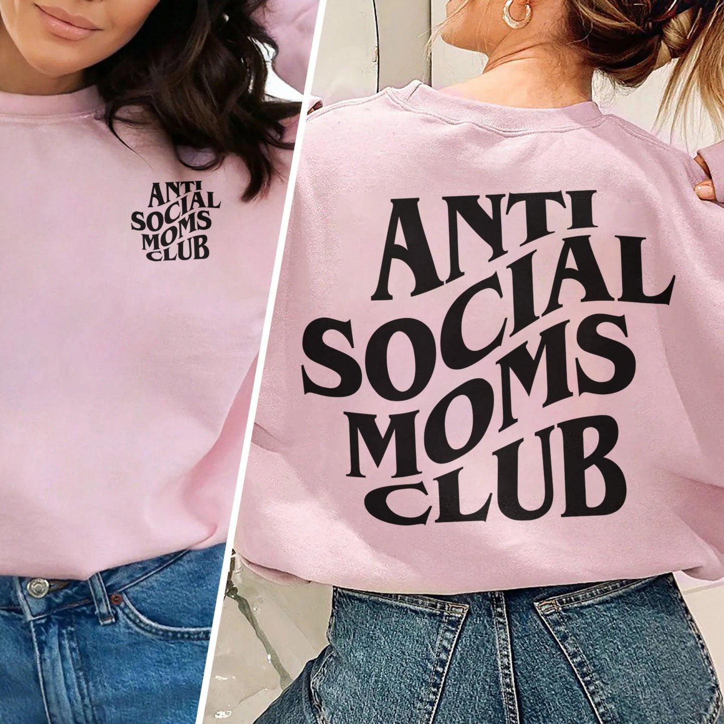 Anti Social Moms Club Sweatshirt und Kapuzenpullover - GiftHaus