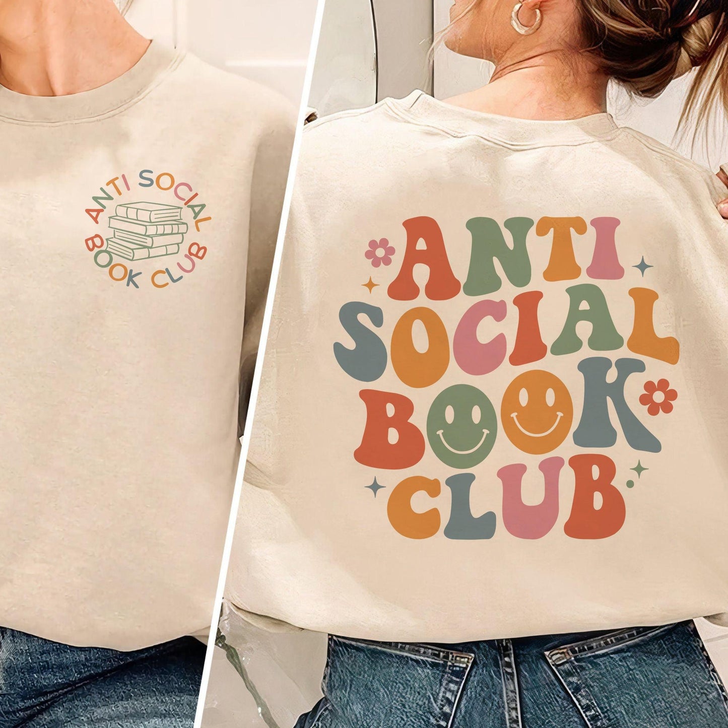 Antisozialer Buchclub Sweatshirt und Shirts - Bücherwurm Geschenk - GiftHaus
