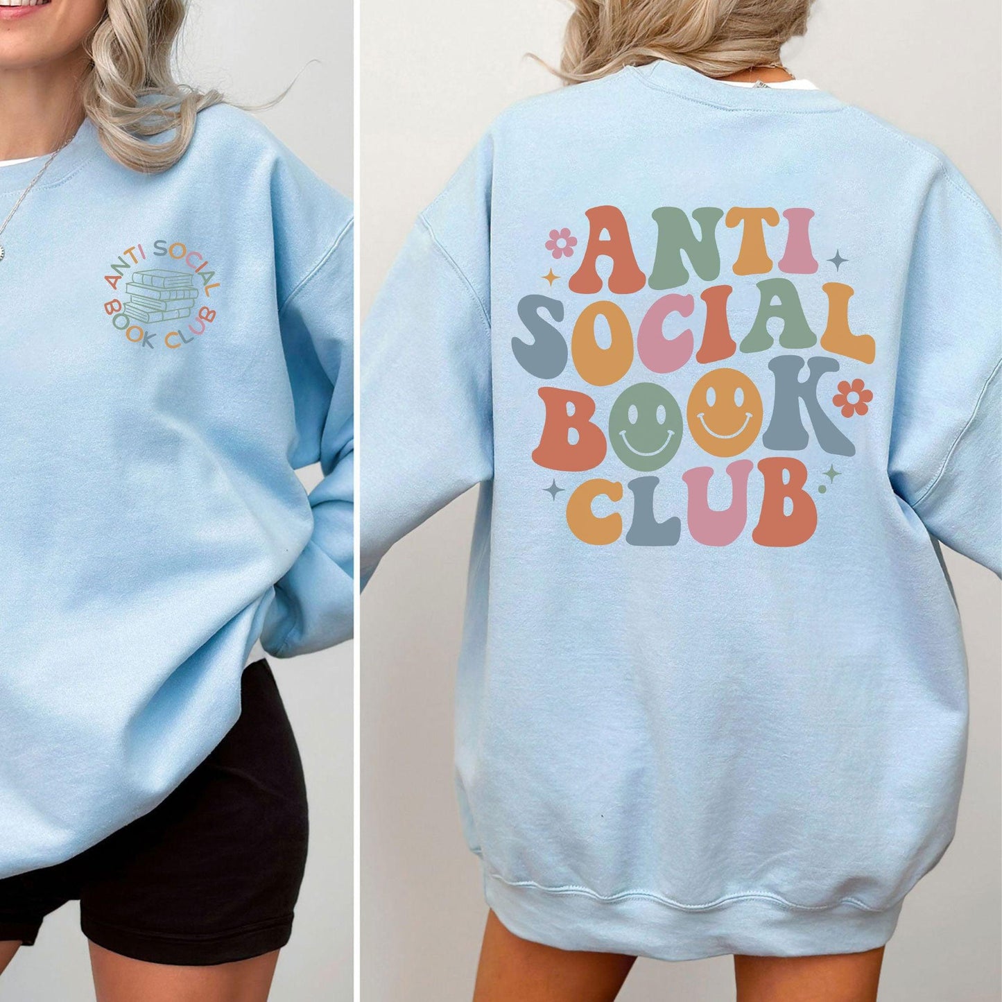 Antisozialer Buchclub Sweatshirt und Shirts - Bücherwurm Geschenk - GiftHaus