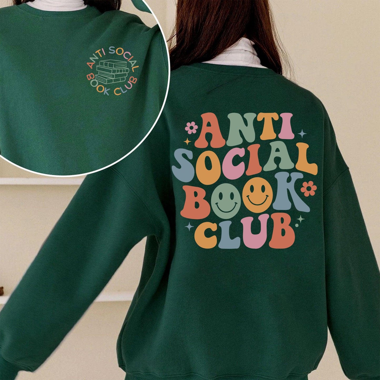 Antisozialer Buchclub Sweatshirt und Shirts - Bücherwurm Geschenk - GiftHaus