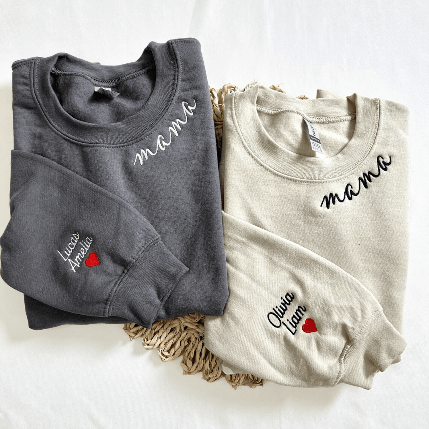 Bespoke Mama's Embrace Sweatshirt - Kids' Names Heartfelt Keepsake - GiftHaus