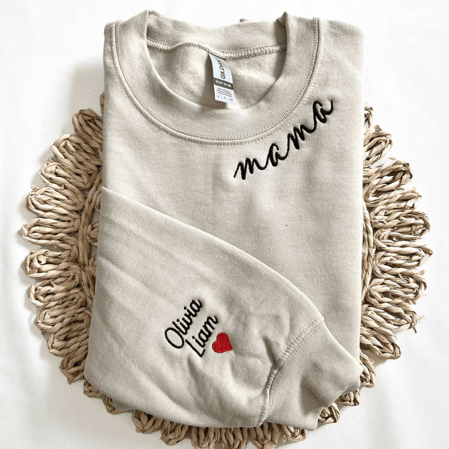 Bespoke Mama's Embrace Sweatshirt - Kids' Names Heartfelt Keepsake - GiftHaus