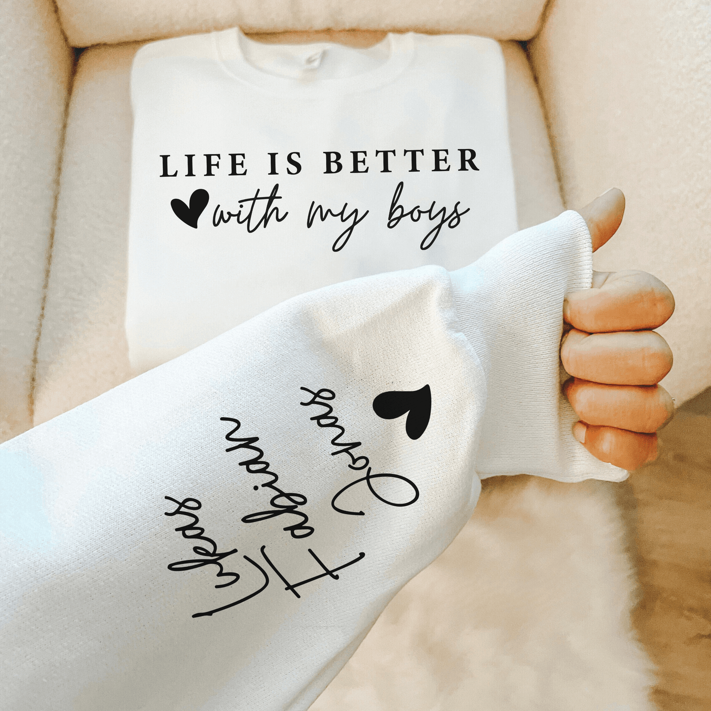 Besser mit meinen Jungs – Personalisiertes Herzgeschenk für Mütter - GiftHaus