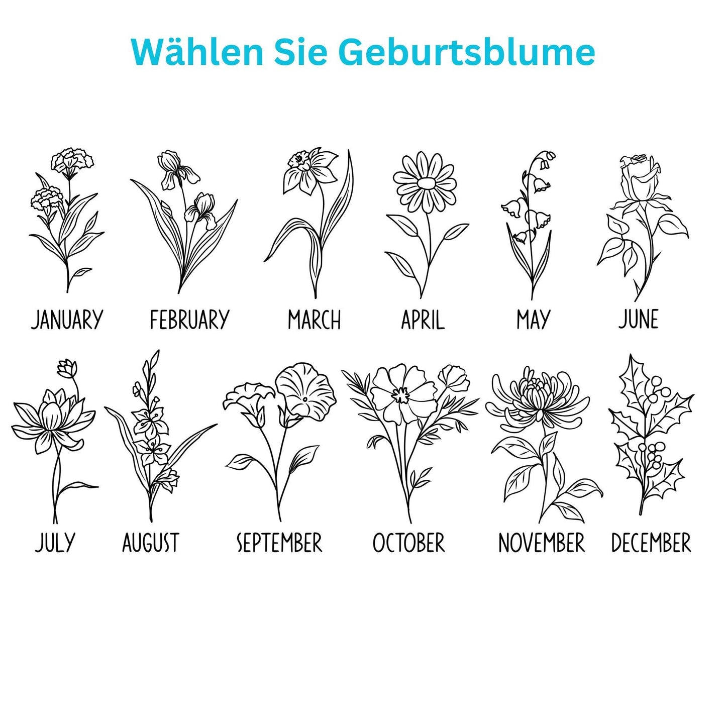 Beste Mama aller Zeiten individuelle Geburtsblume mit Namen - Personalisiertes klares Glasdöschen - GiftHaus