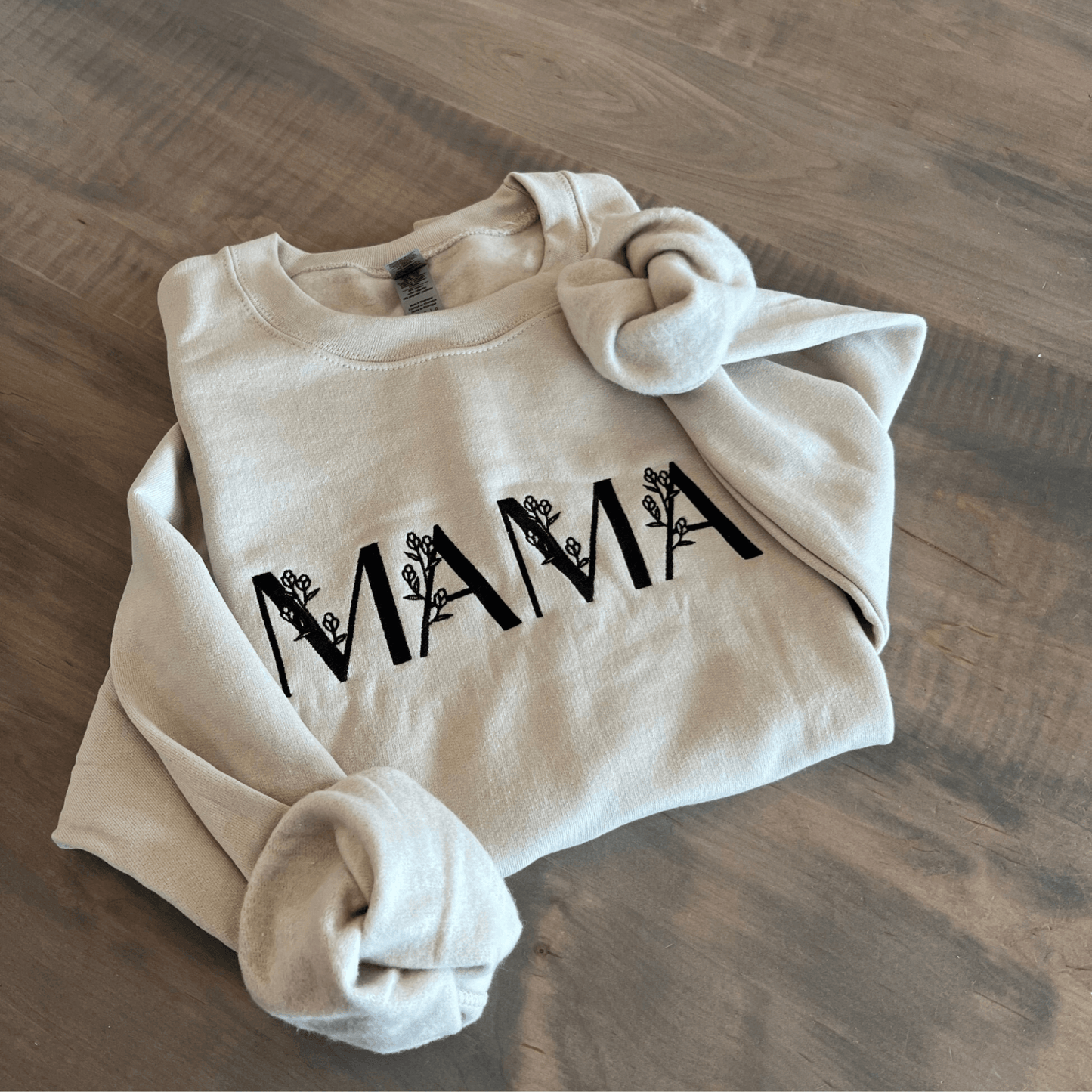 Besticktes Floral Mama Sweatshirt, Mama Rundhalspullover - Geschenk für Mütter, Mama Hoodie - GiftHaus