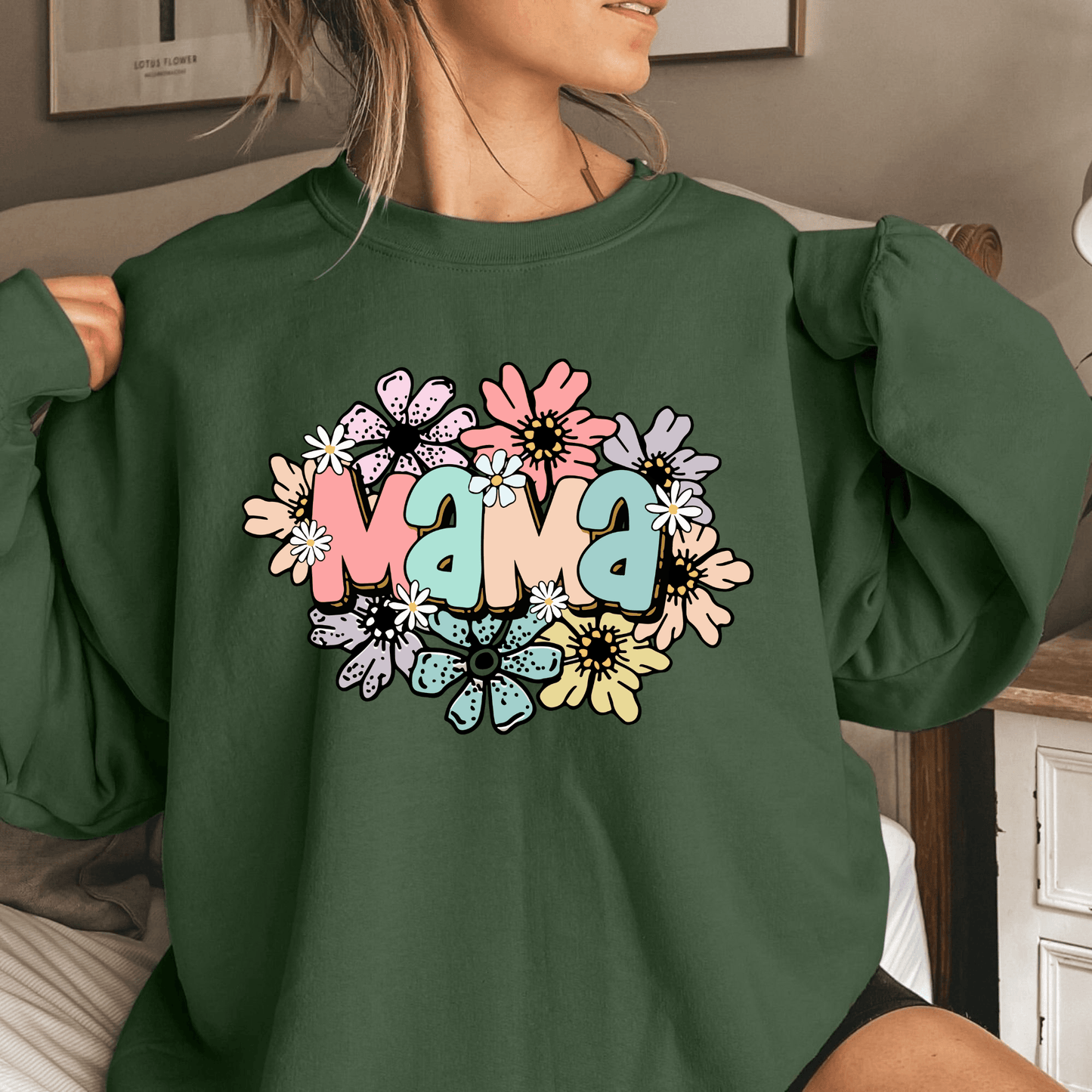 Blumenherz Mama Sweatshirt - Geschenk für den Muttertag - GiftHaus