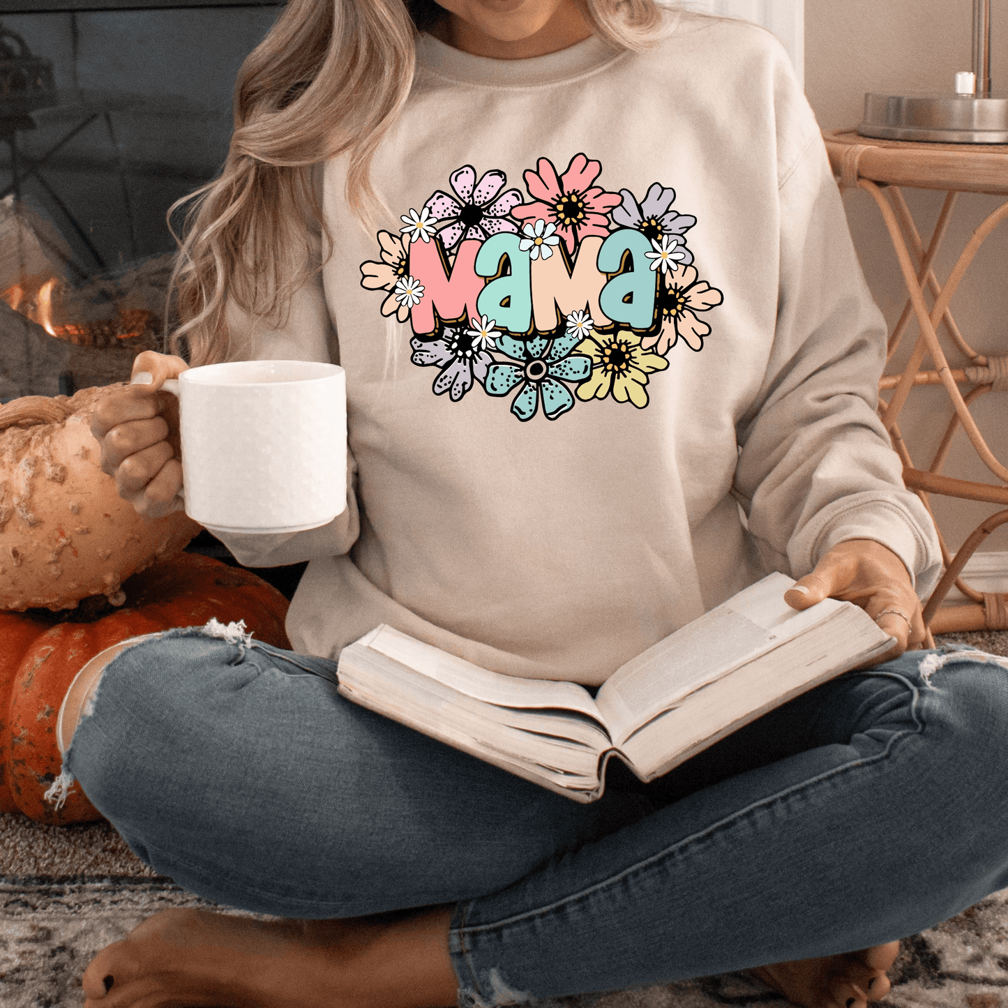 Blumenherz Mama Sweatshirt - Geschenk für den Muttertag - GiftHaus
