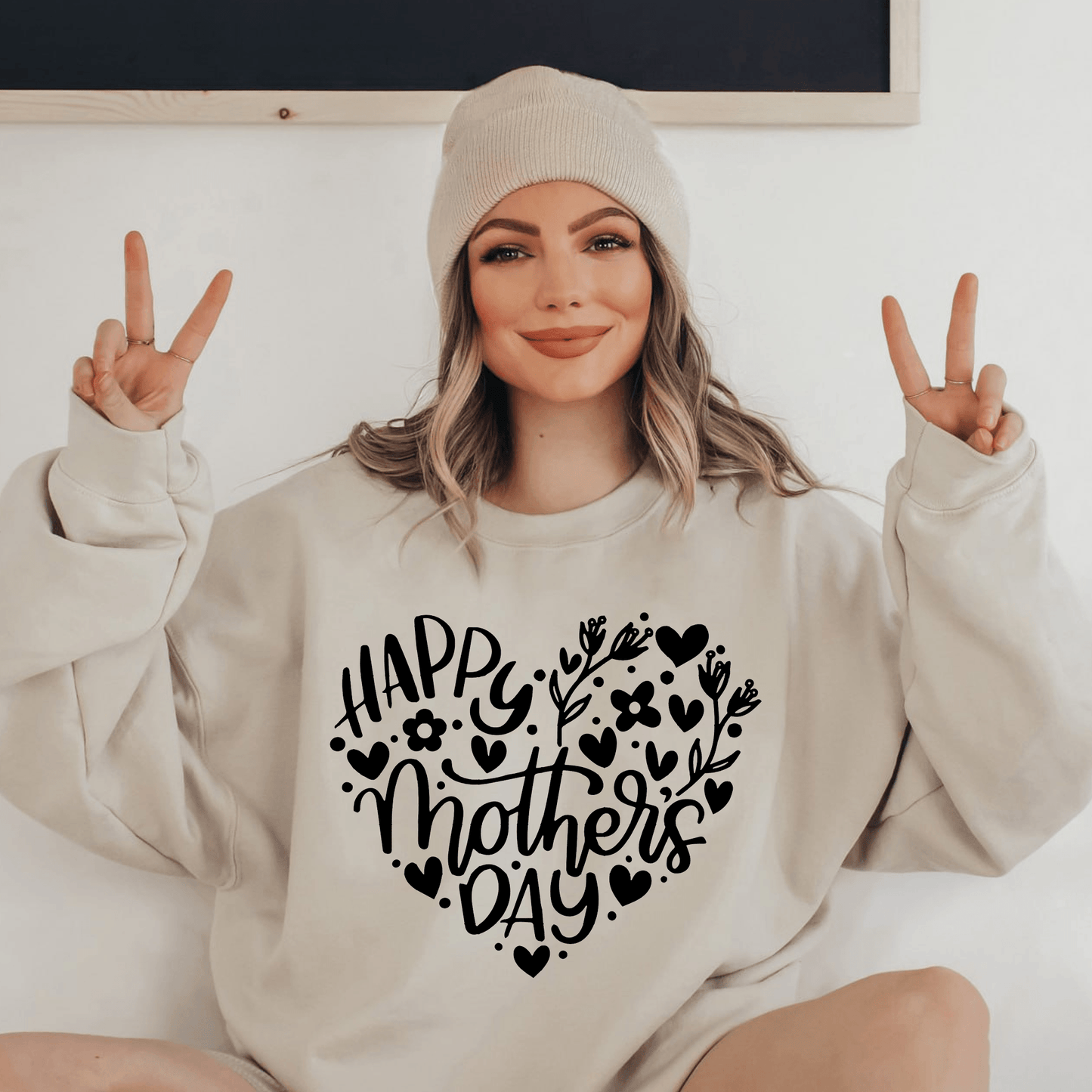 Blumenherz Muttertags-Sweatshirt - Für die geliebte Mutter - GiftHaus