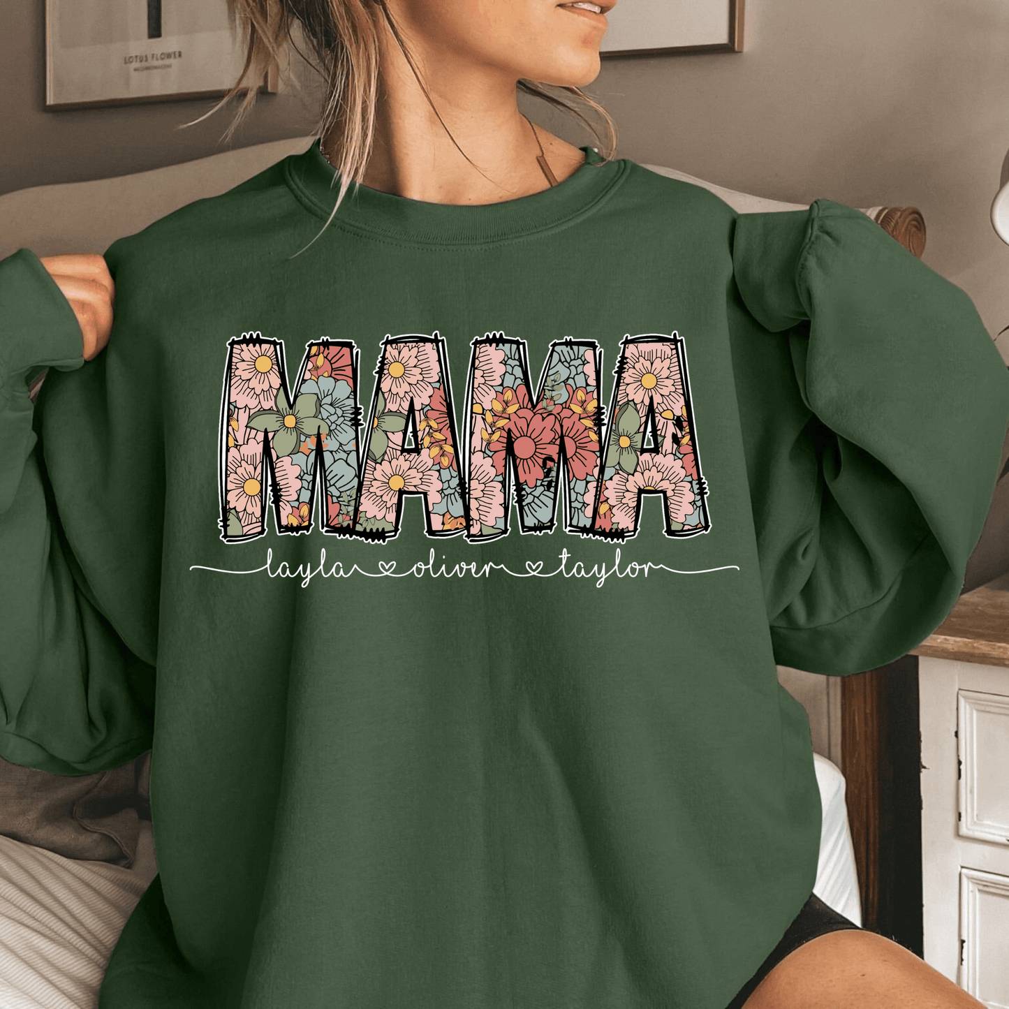 "Blumenmama" Sweatshirt - Personalisiertes Geschenk für Mütter - GiftHaus