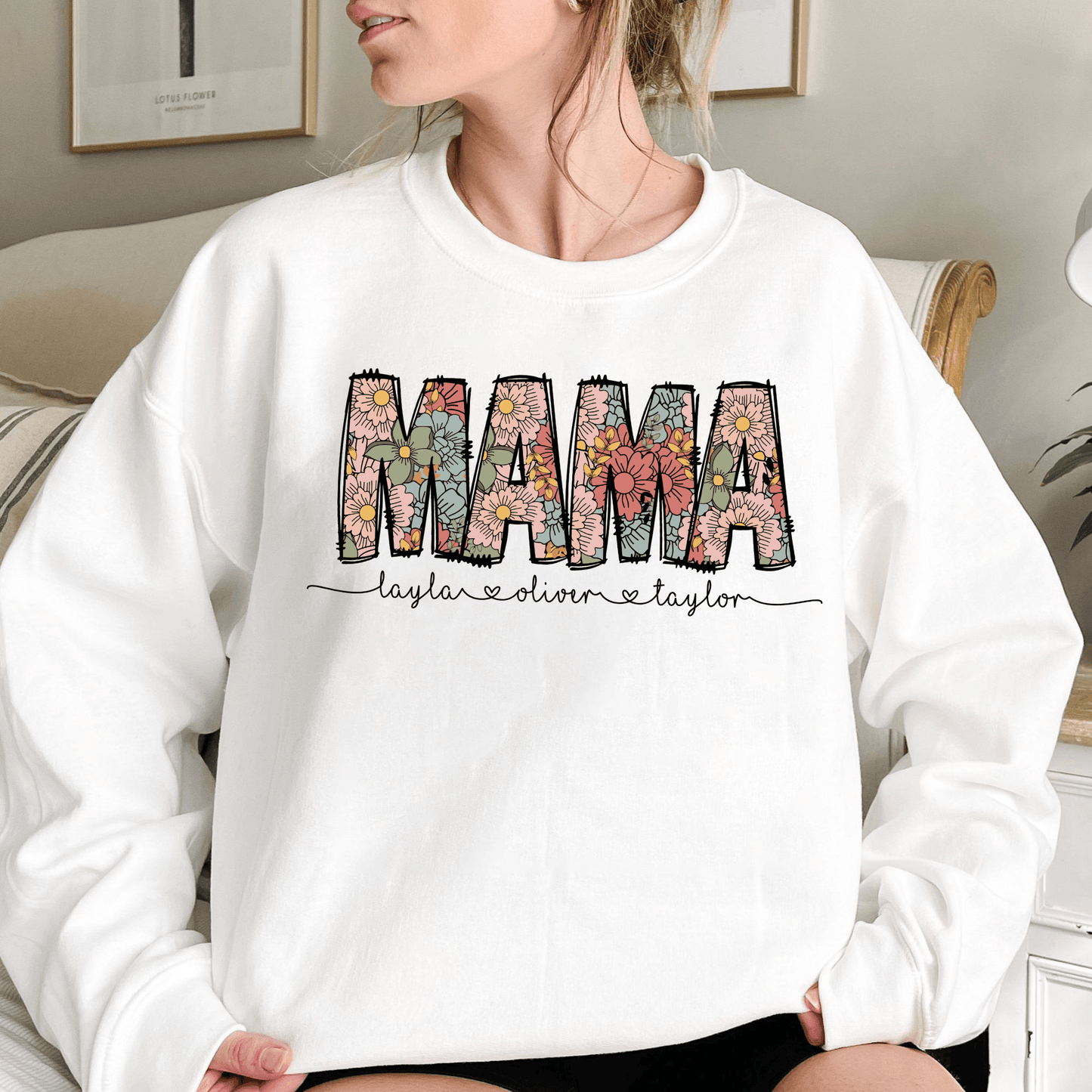 "Blumenmama" Sweatshirt - Personalisiertes Geschenk für Mütter - GiftHaus