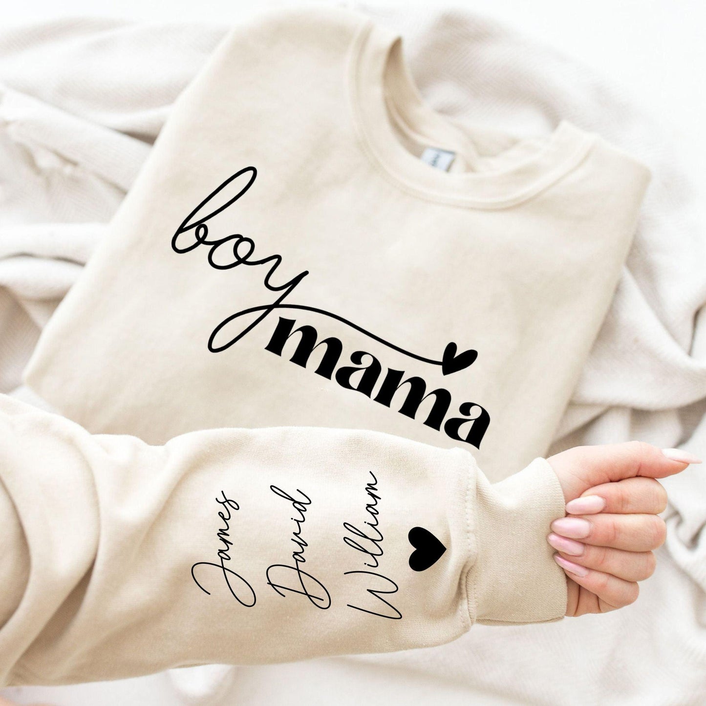 Boy Mama - Personalisiertes Sweatshirt für Mama - GiftHaus