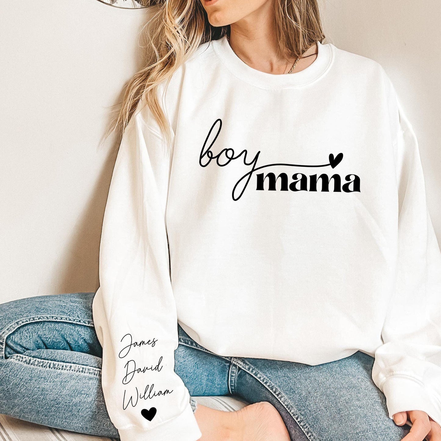 Boy Mama - Personalisiertes Sweatshirt für Mama - GiftHaus