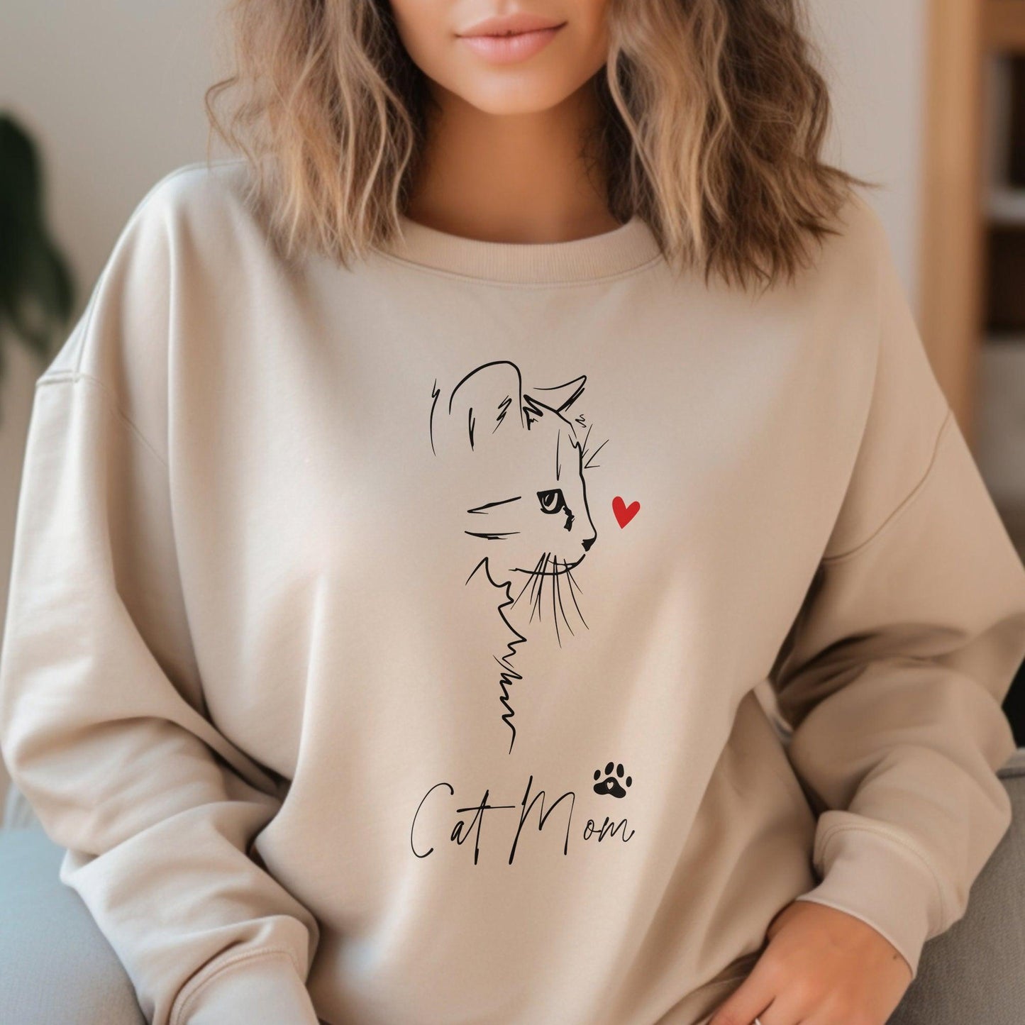 Cat Mom Chic Sweatshirt - Geschenk für Katzenliebhaber - GiftHaus