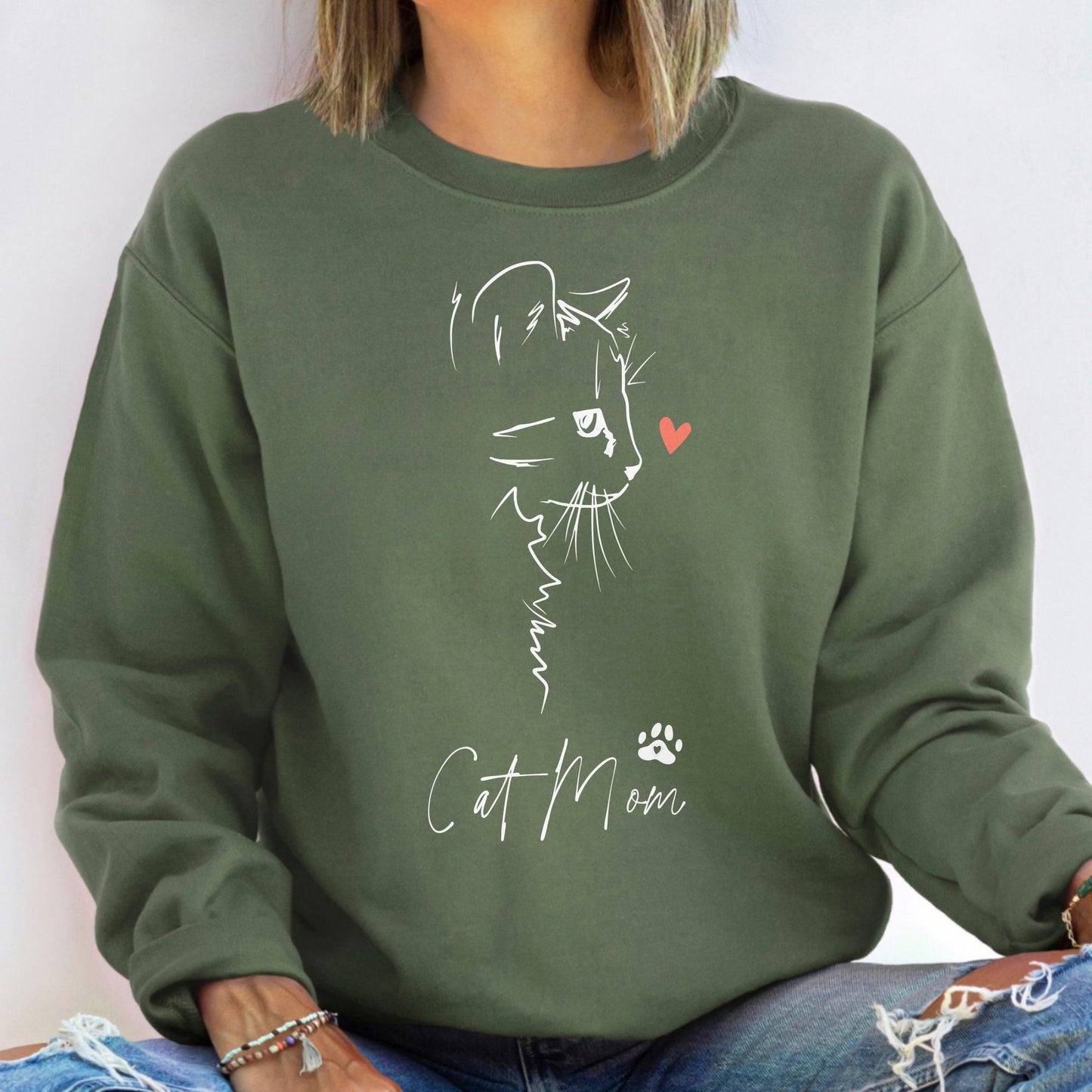 Cat Mom Chic Sweatshirt - Geschenk für Katzenliebhaber - GiftHaus