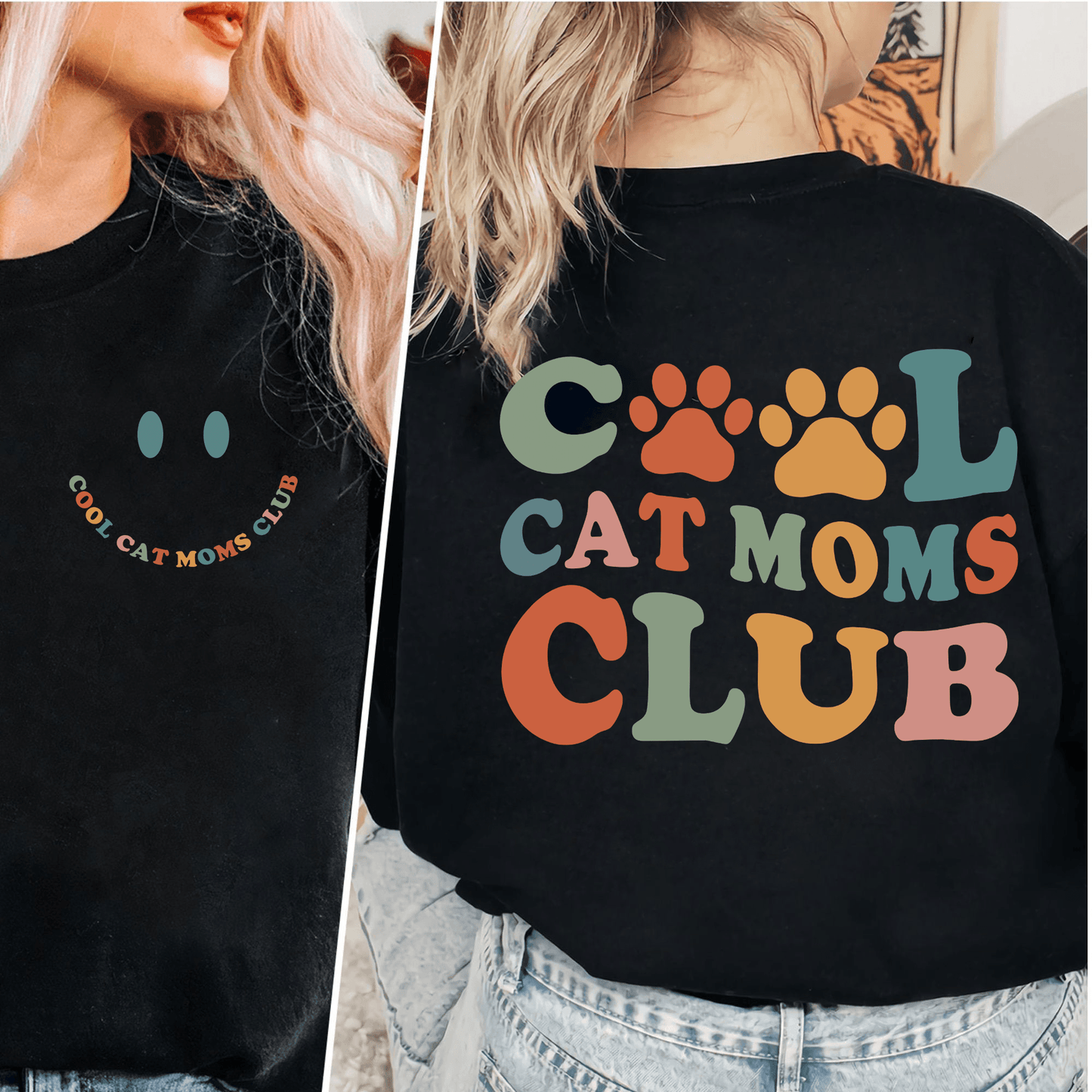 Cool Cat Moms Club Sweatshirt - Für die Liebevollen Katzenmütter - GiftHaus