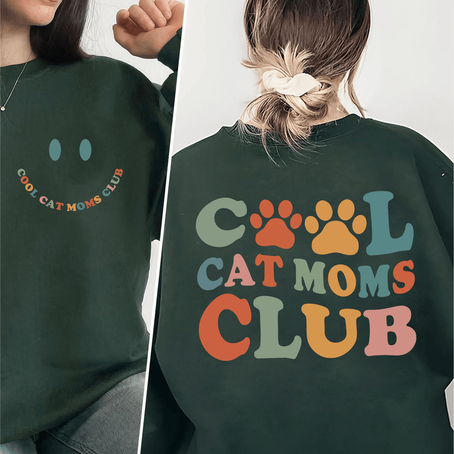 Cool Cat Moms Club Sweatshirt - Für die Liebevollen Katzenmütter - GiftHaus