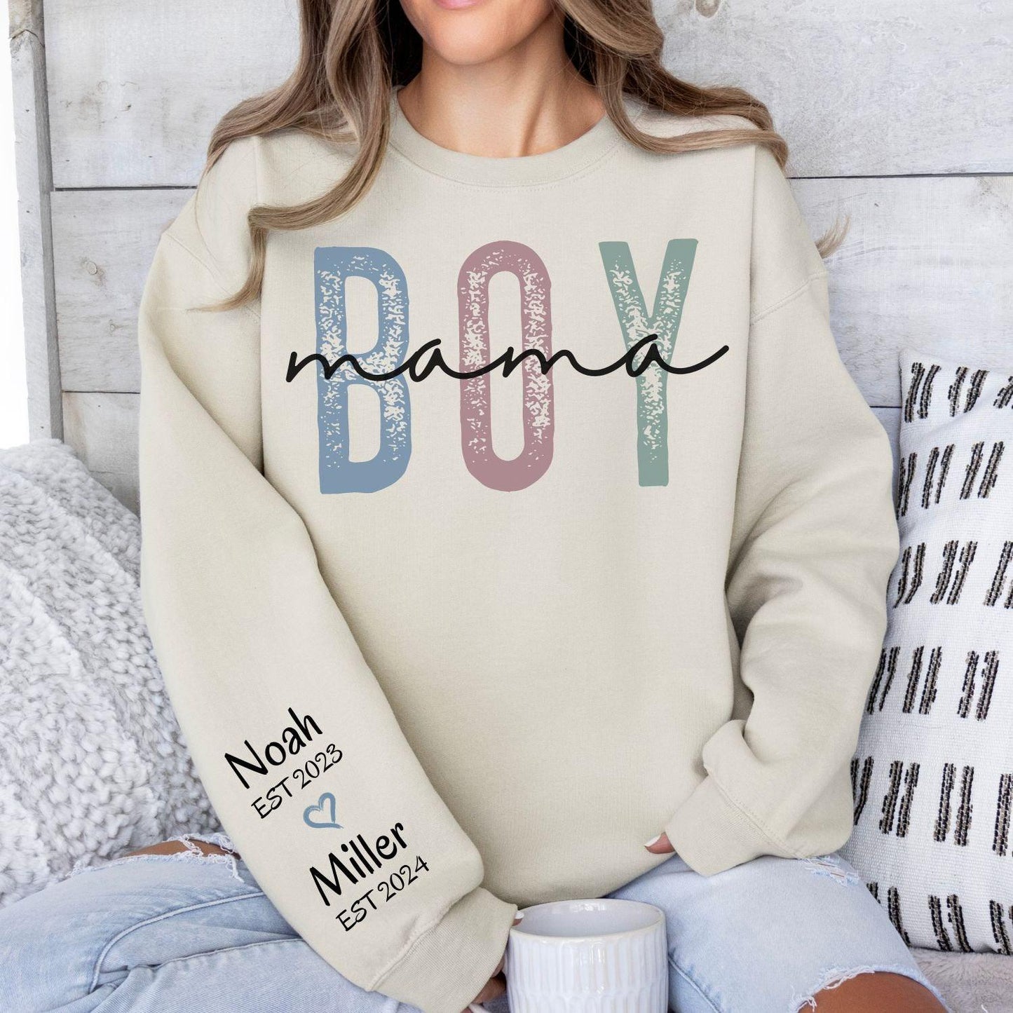 Custom 'Boy Mom' Sweatshirt - Gift for Mothers of Boys - GiftHaus