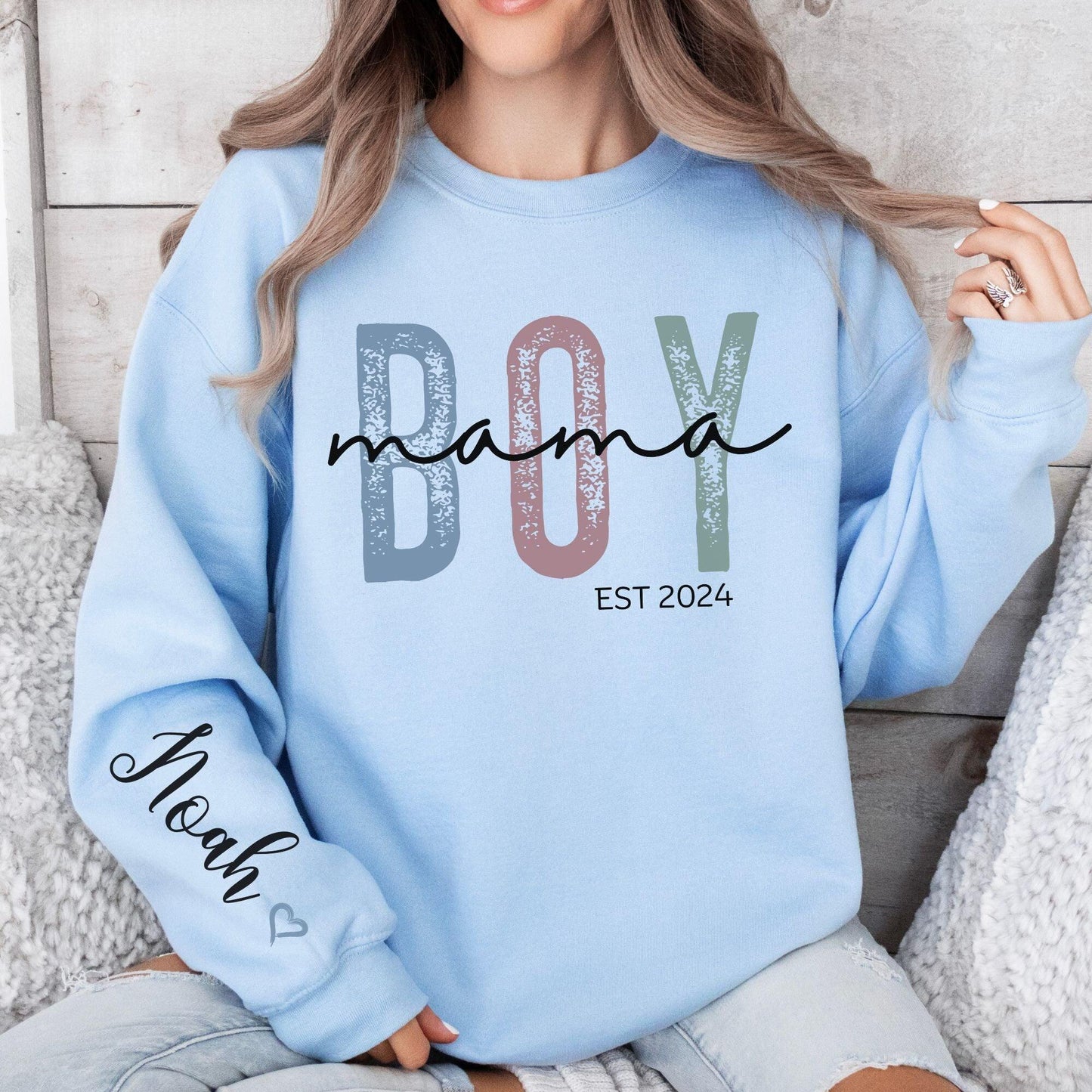 Custom 'Boy Mom' Sweatshirt - Gift for Mothers of Boys - GiftHaus