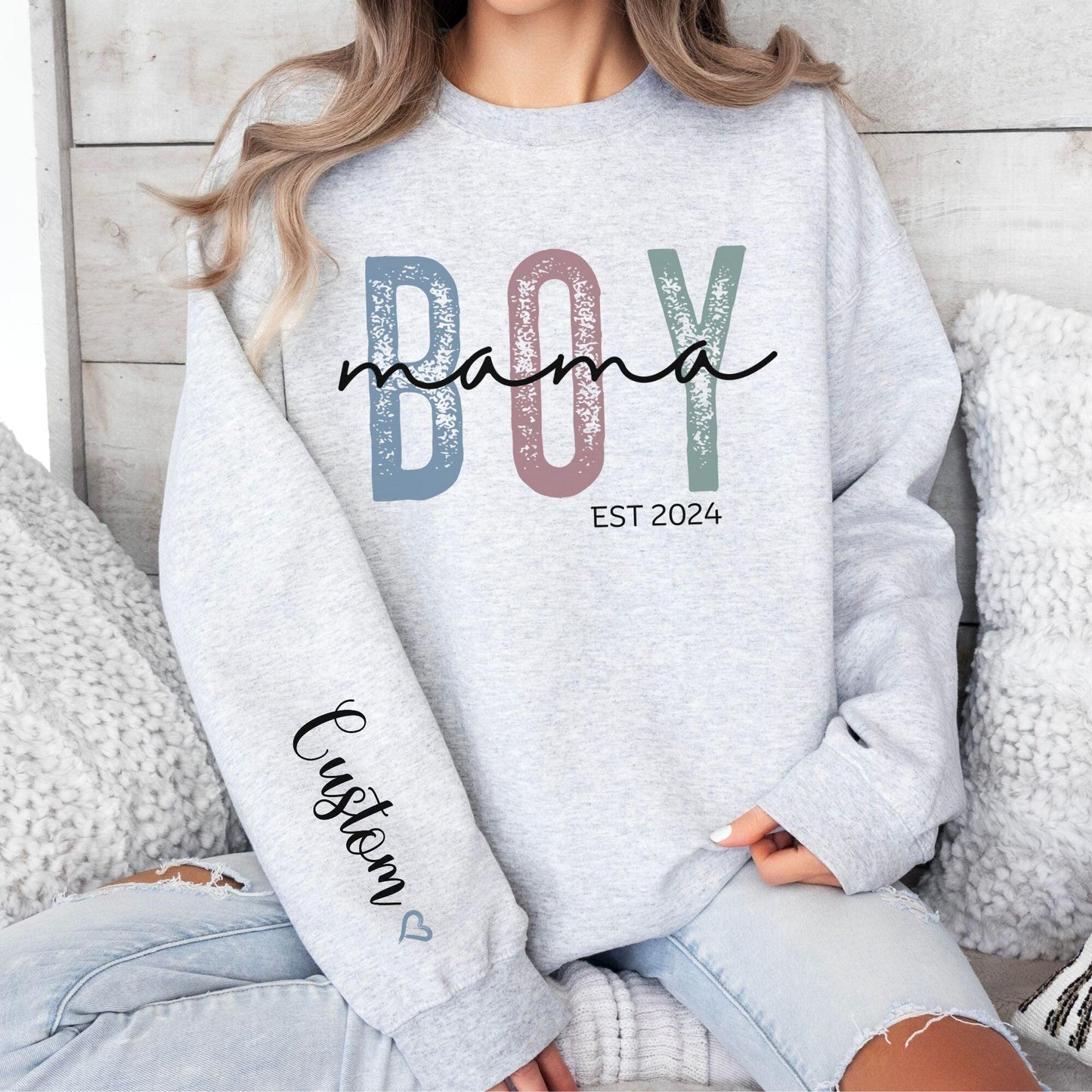 Custom 'Boy Mom' Sweatshirt - Gift for Mothers of Boys - GiftHaus