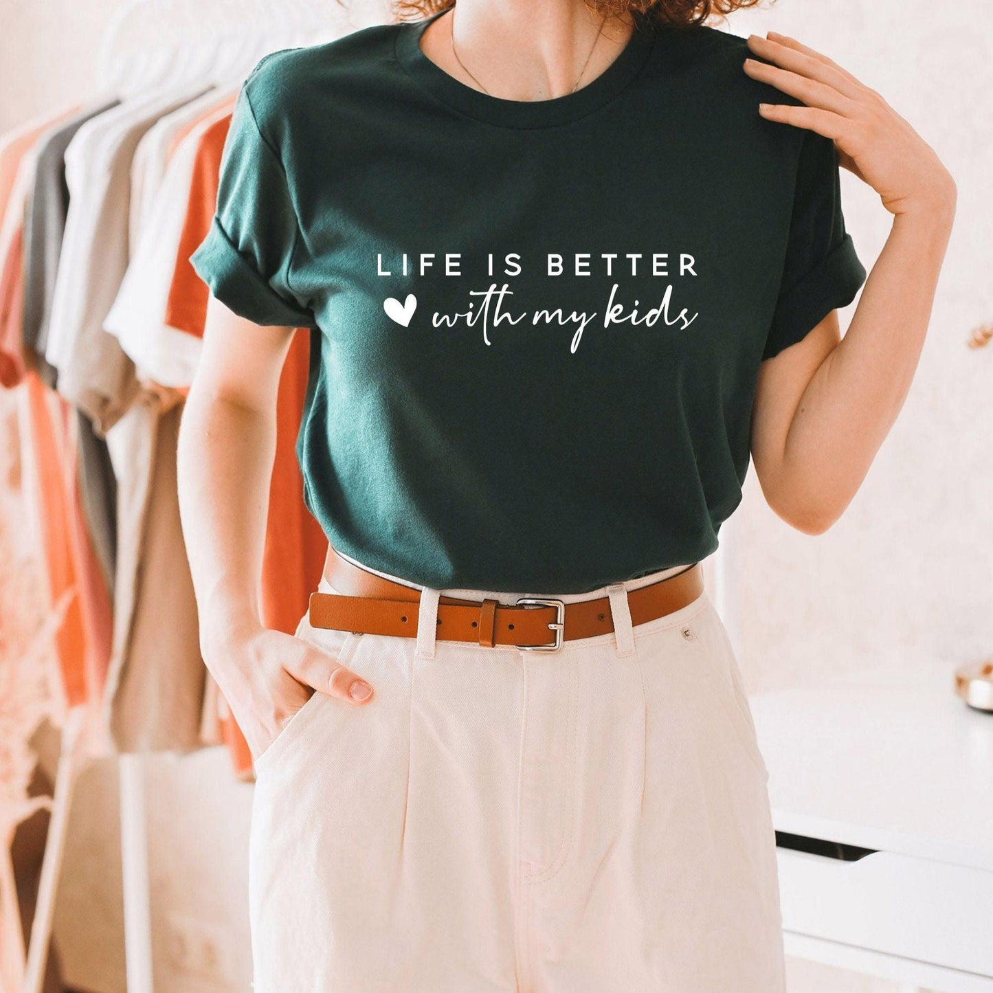 Das Leben ist besser mit meinem Kinder Sweatshirt und Shirts - Geschenk für Mama - GiftHaus