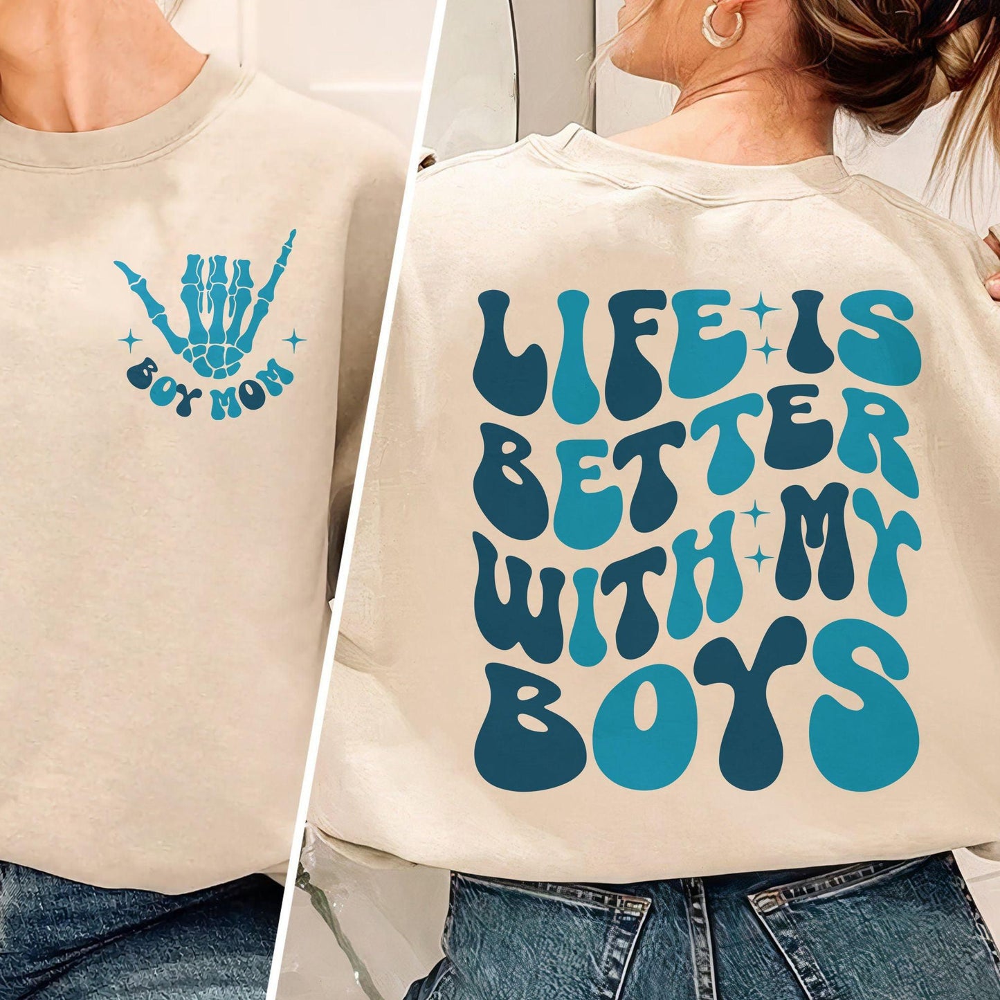 Das Leben ist schöner mit meinen Jungs Sweatshirt und Shirts - GiftHaus