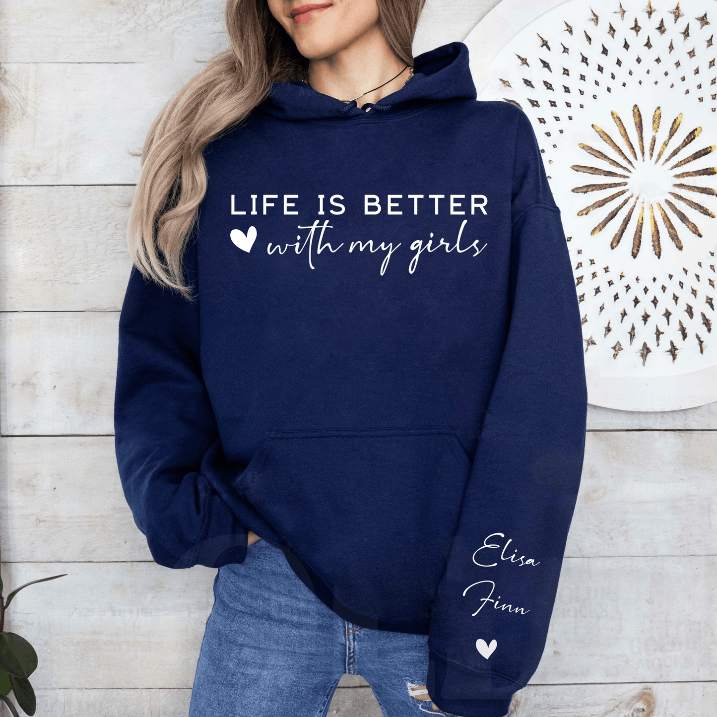 "Das Leben ist schöner mit meinen Mädchen" Personalisiertes Sweatshirt - GiftHaus