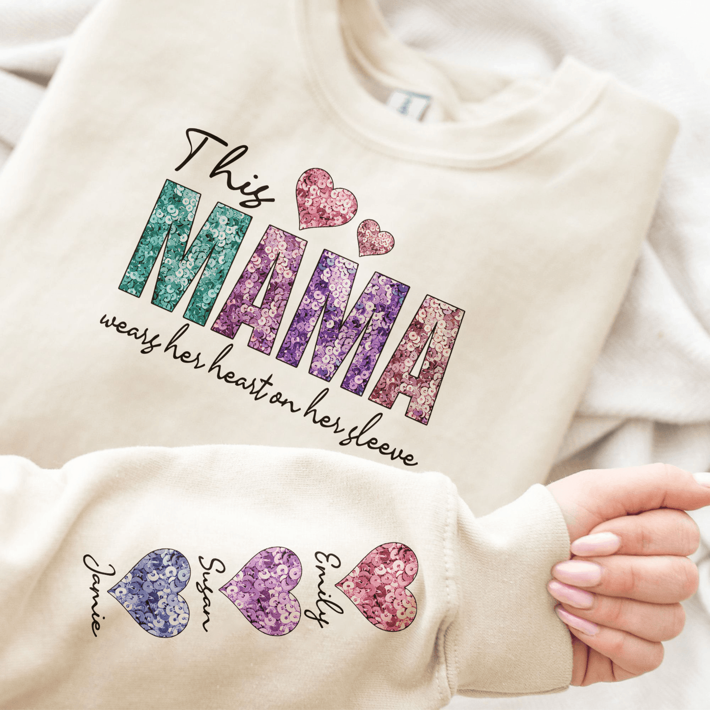 Diese Mama trägt ihr Herz auf ihrem Ärmel-Sweatshirt, - GiftHaus