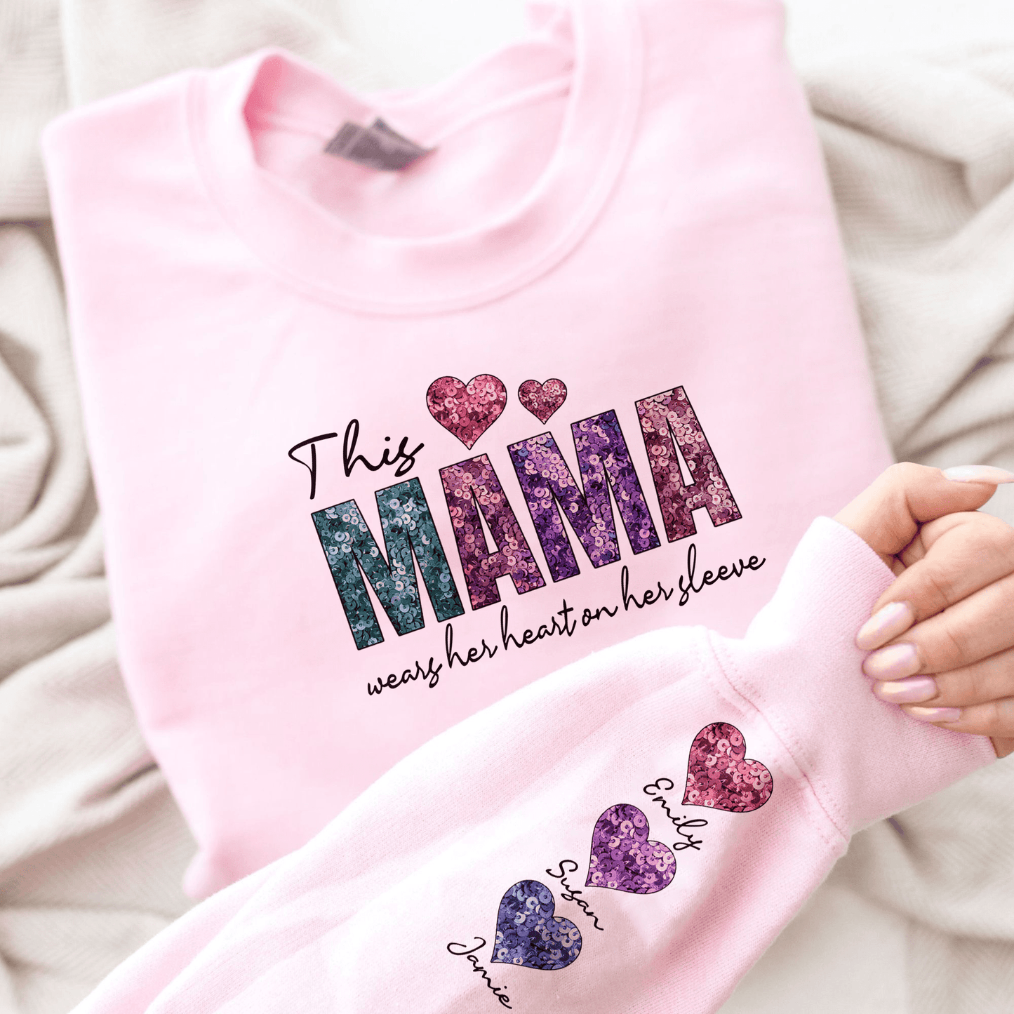 Diese Mama trägt ihr Herz auf ihrem Ärmel-Sweatshirt, - GiftHaus