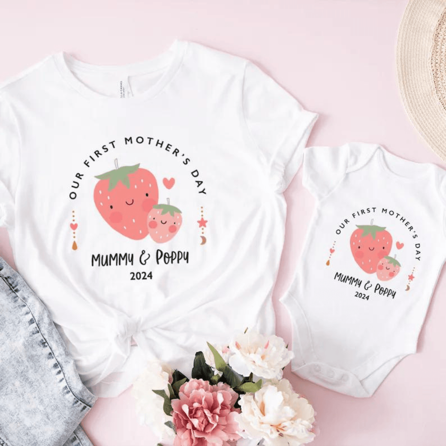 Erster Muttertag - Personalisiertes T-Shirt-Set für Mutter & Baby - GiftHaus