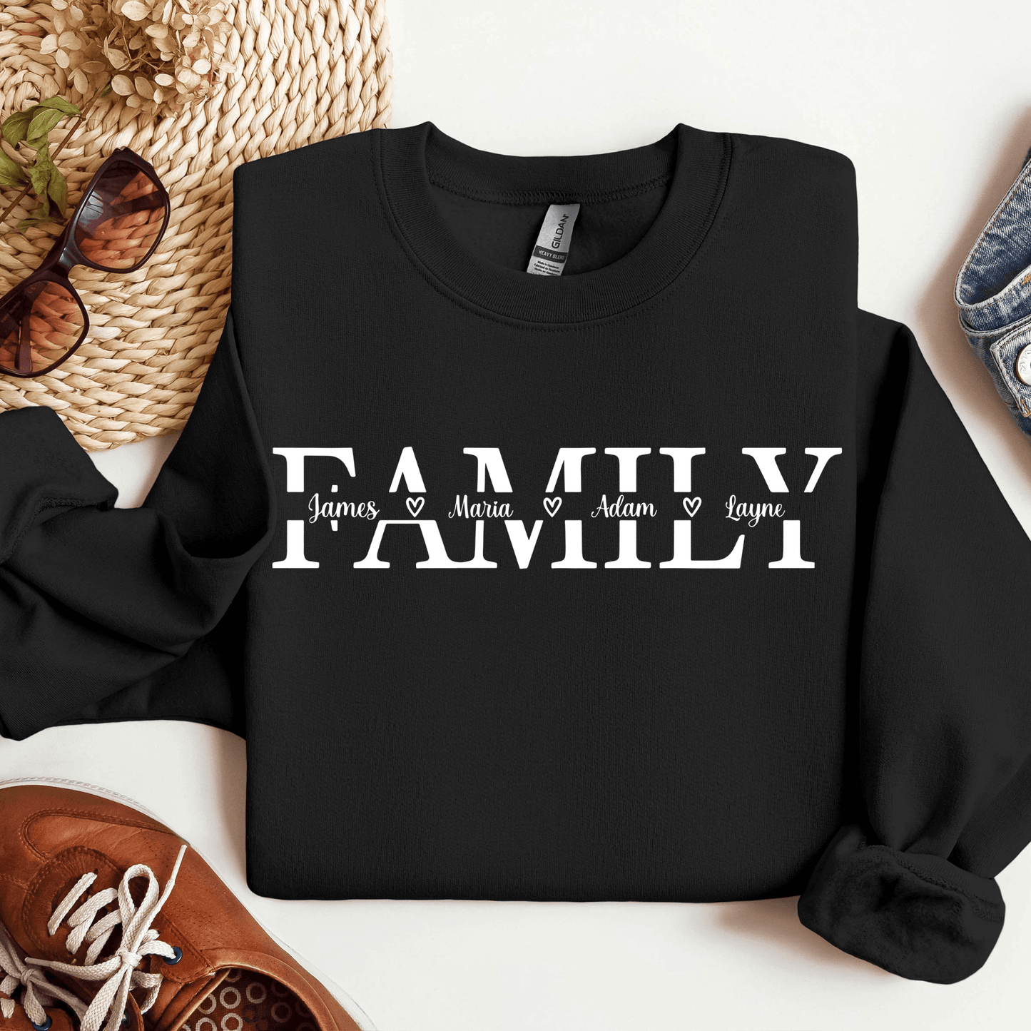 "Familie" Personalisiertes Sweatshirt - Geschenk für Familienmitglieder - GiftHaus