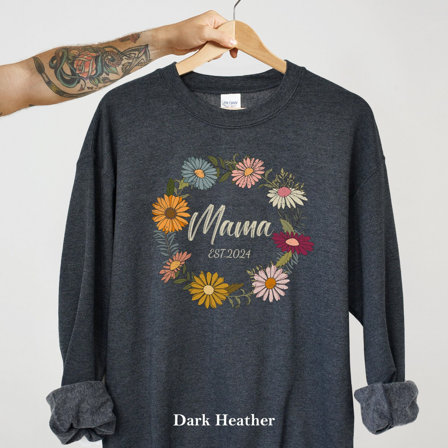 Floraler Mama Sweatshirt - Personalisiertes Jahresgeschenk