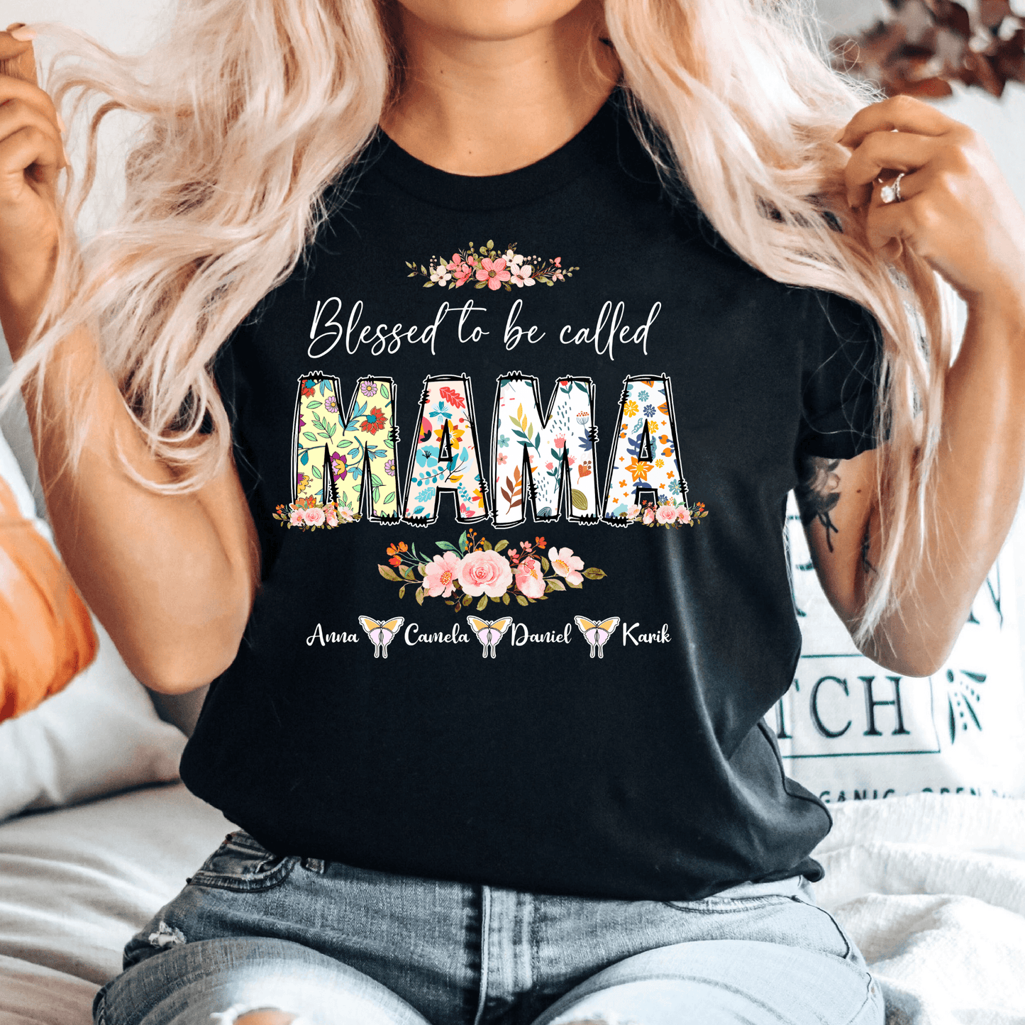 "Gesegnet Mama" Sweatshirt - Personalisiertes Geschenk - GiftHaus