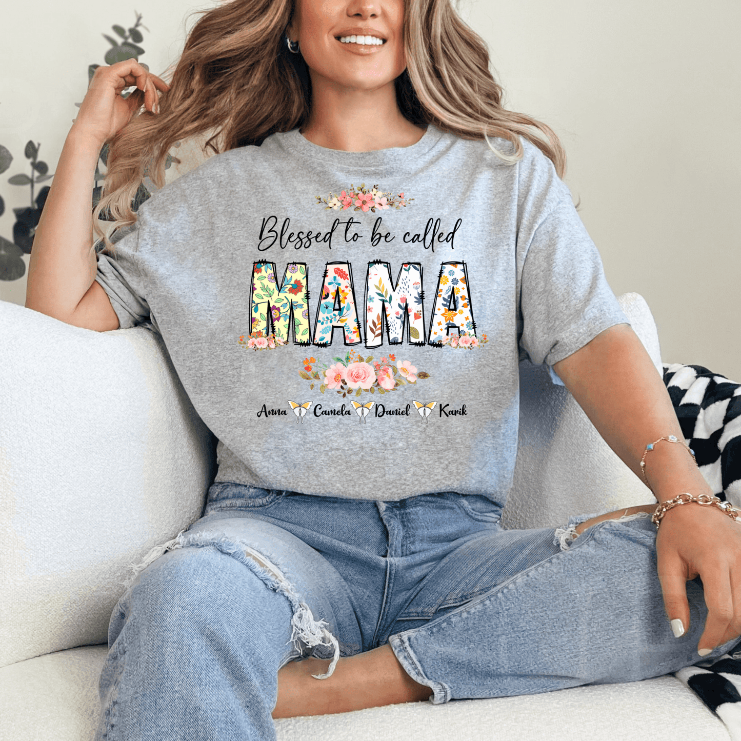 "Gesegnet Mama" Sweatshirt - Personalisiertes Geschenk - GiftHaus