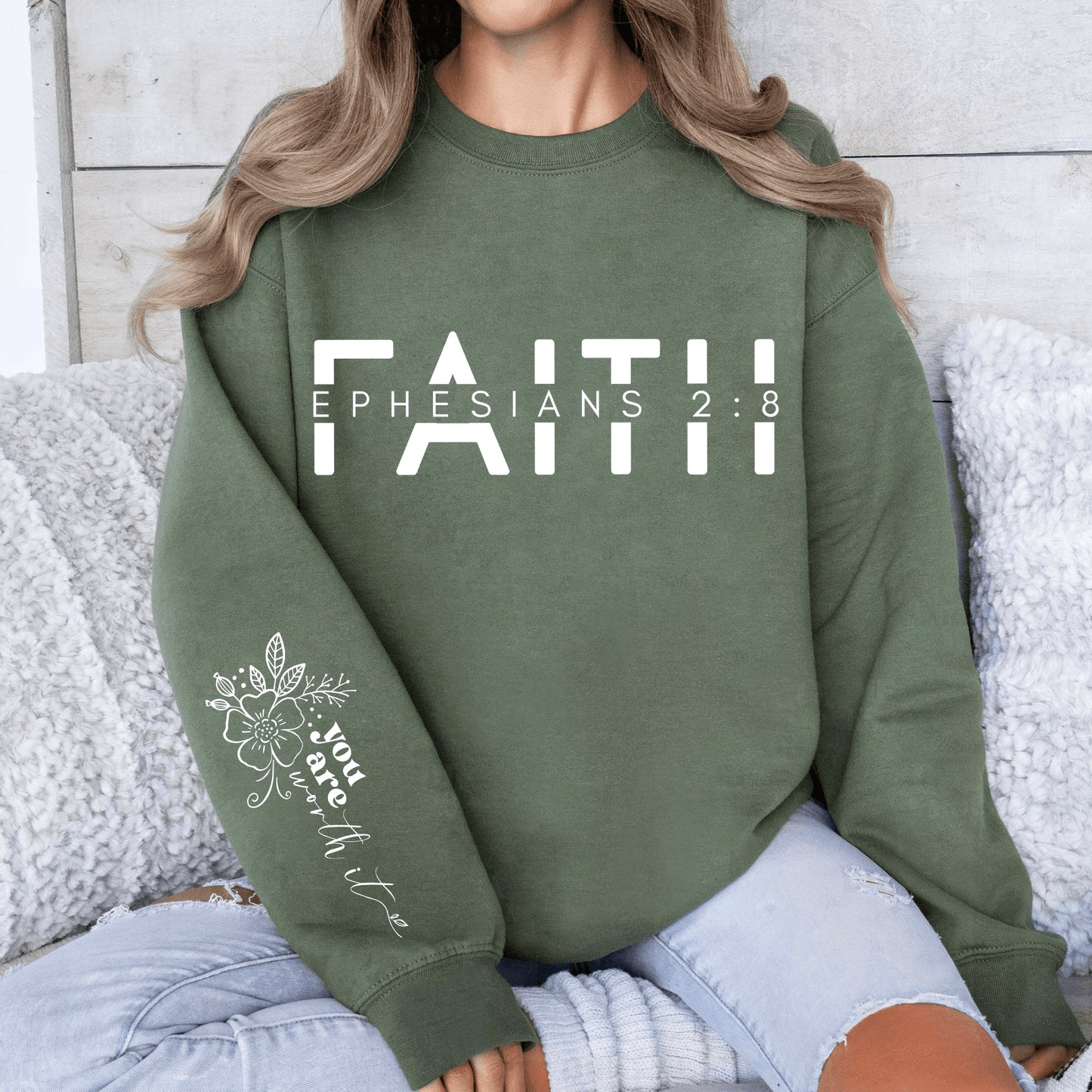 Glaubensbekenntnis Sweatshirt Epheser 2:8 - Christliches Geschenk mit Botschaft - GiftHaus