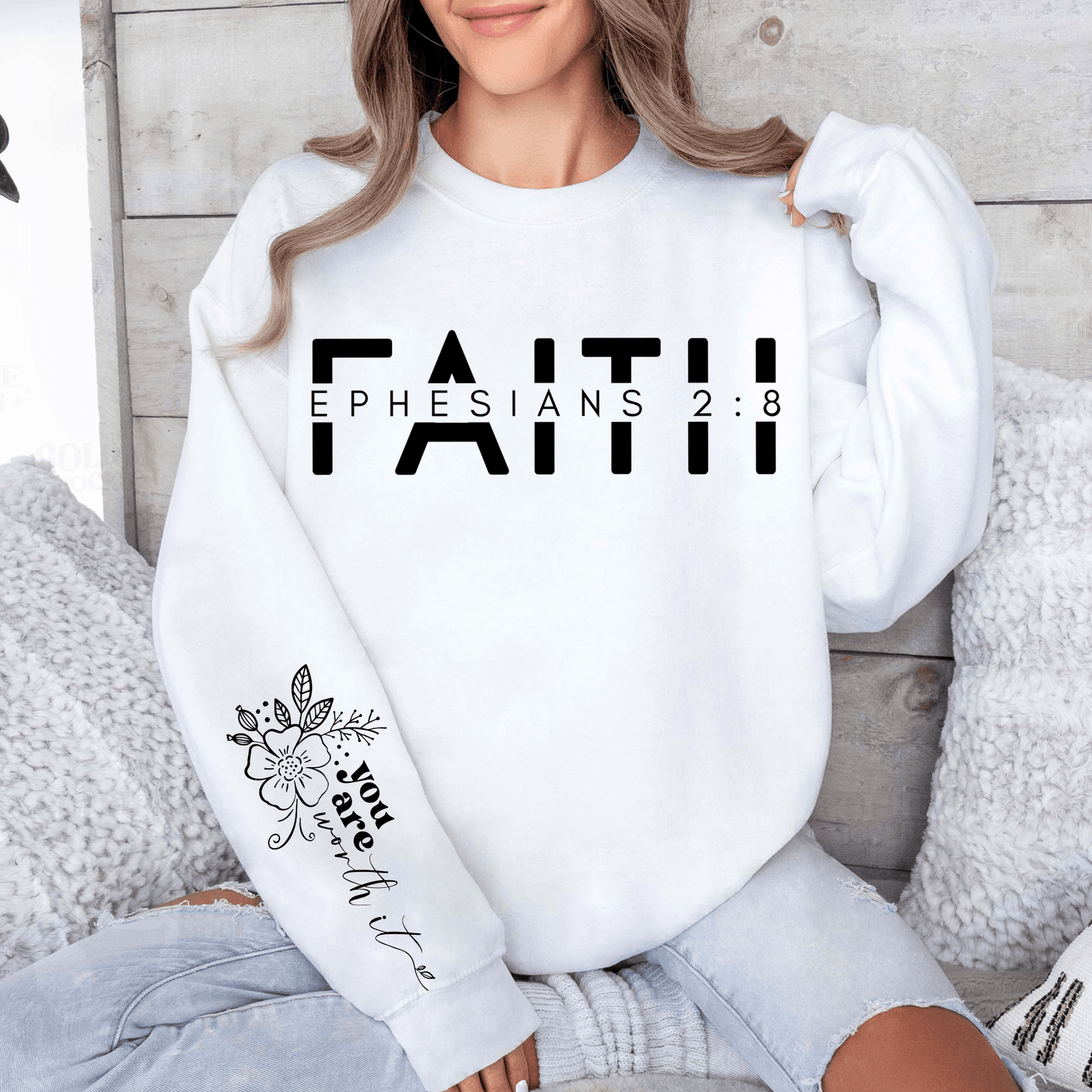 Glaubensbekenntnis Sweatshirt Epheser 2:8 - Christliches Geschenk mit Botschaft - GiftHaus