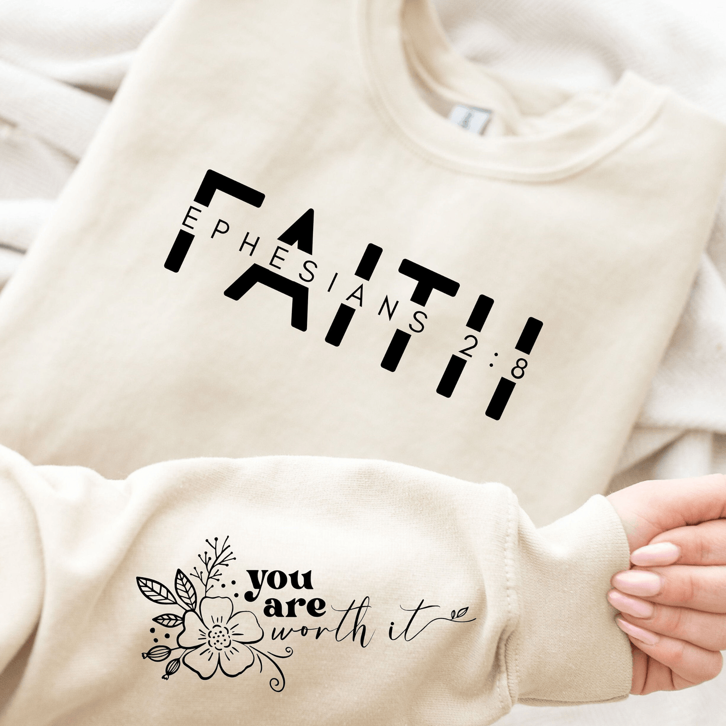 Glaubensbekenntnis Sweatshirt Epheser 2:8 - Christliches Geschenk mit Botschaft - GiftHaus