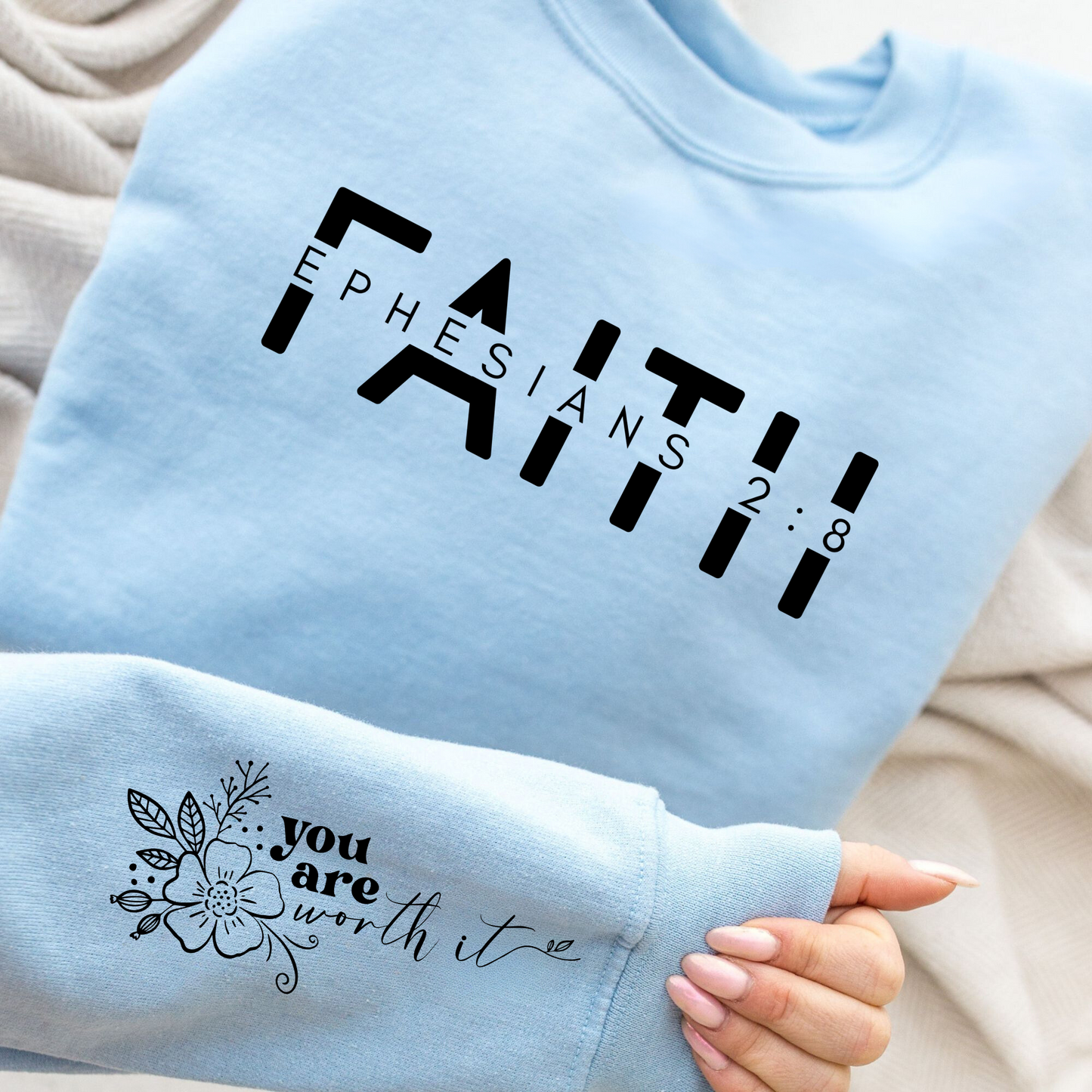 Glaubensbekenntnis Sweatshirt Epheser 2:8 - Christliches Geschenk mit Botschaft