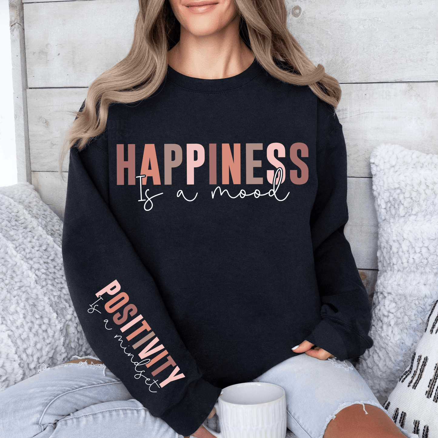 Glück & Positivität Sweatshirt - Inspirierendes Geschenk für Optimisten - Mit Positiver Botschaft - GiftHaus