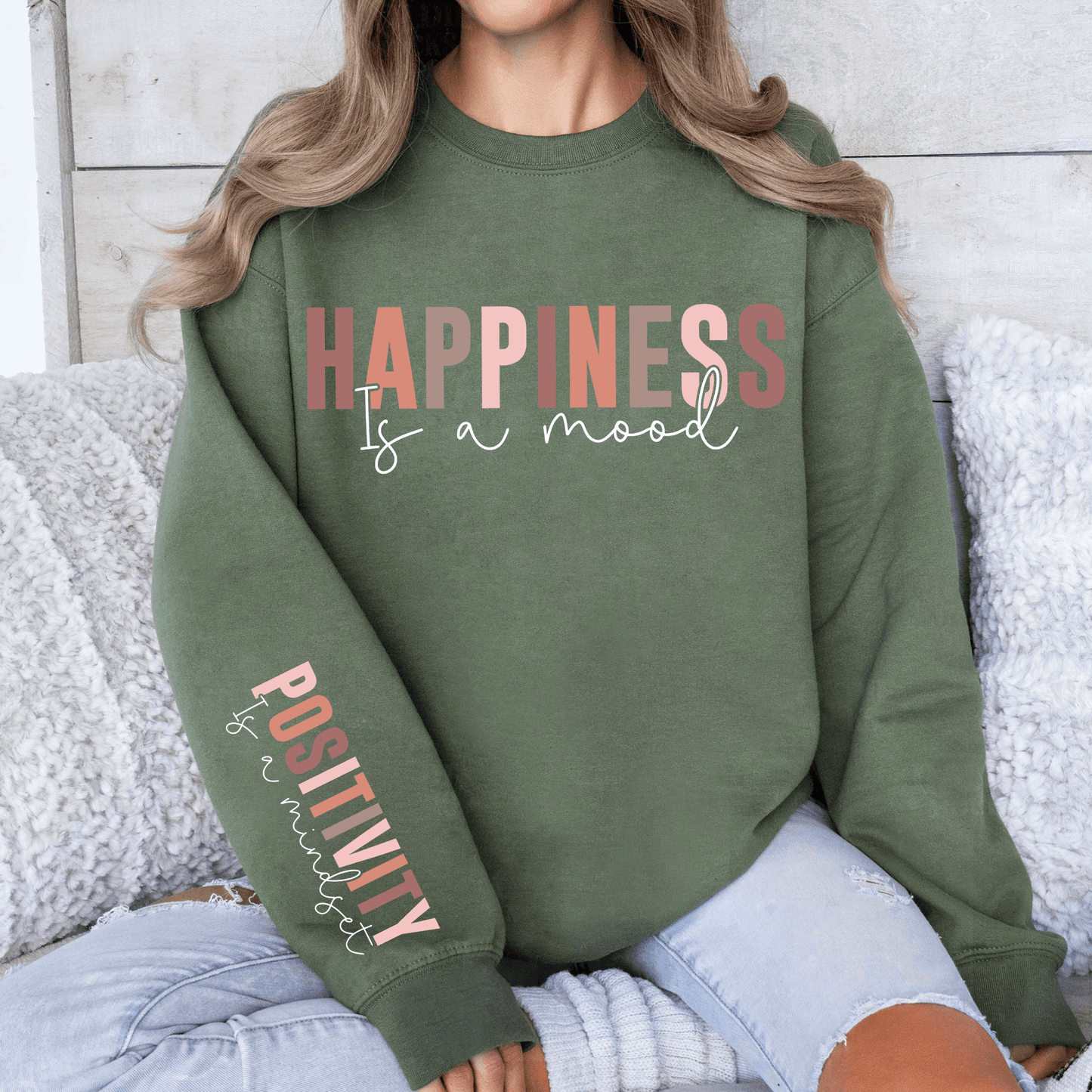 Glück & Positivität Sweatshirt - Inspirierendes Geschenk für Optimisten - Mit Positiver Botschaft - GiftHaus