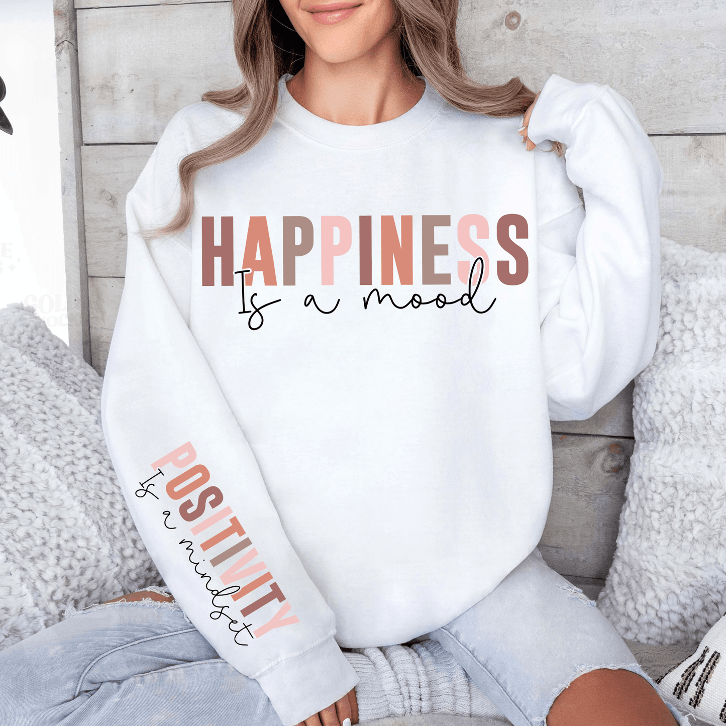 Glück & Positivität Sweatshirt - Inspirierendes Geschenk für Optimisten - Mit Positiver Botschaft - GiftHaus