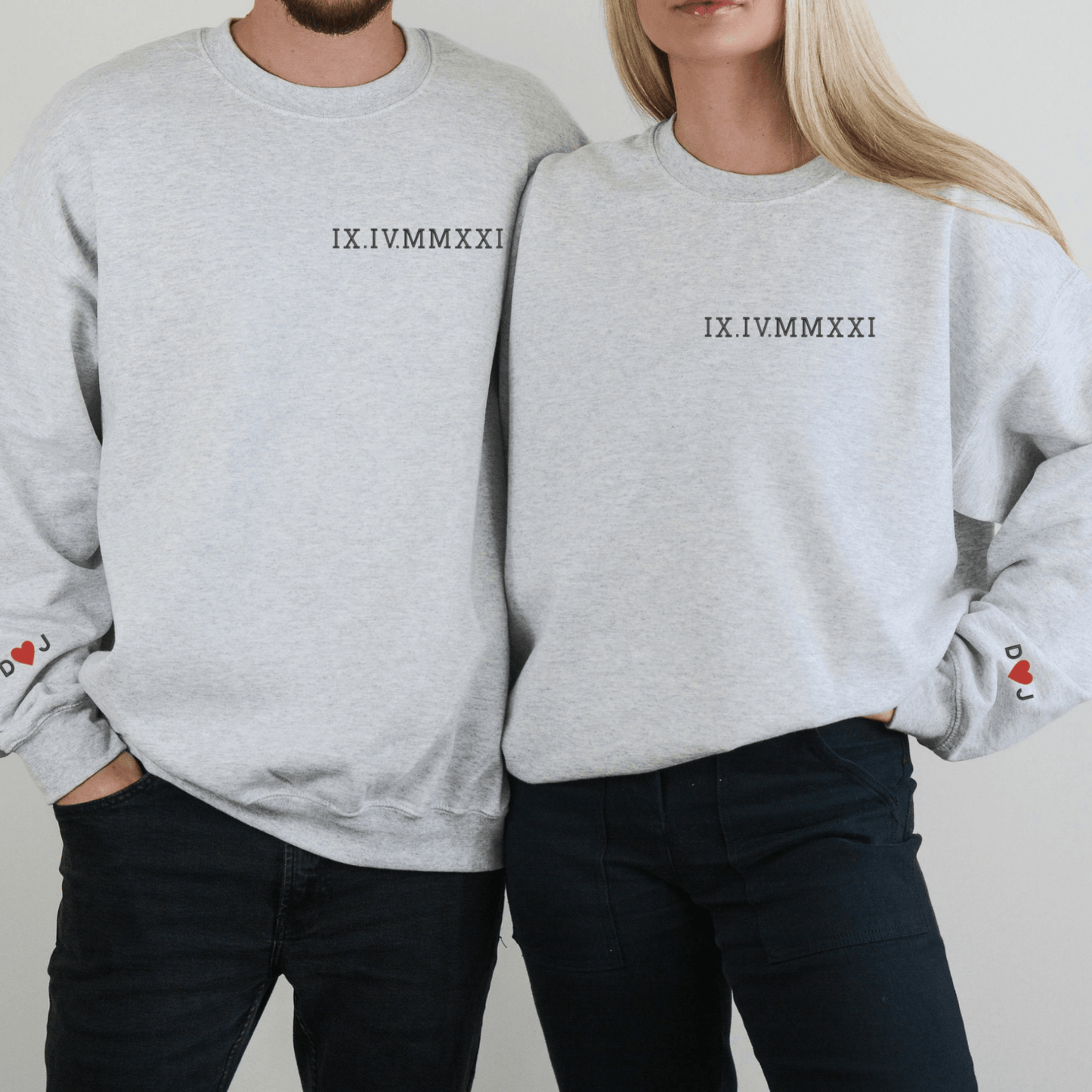 Herzverbundenes Datums-Hoodie - Romantische Stickerei für Paare - GiftHaus