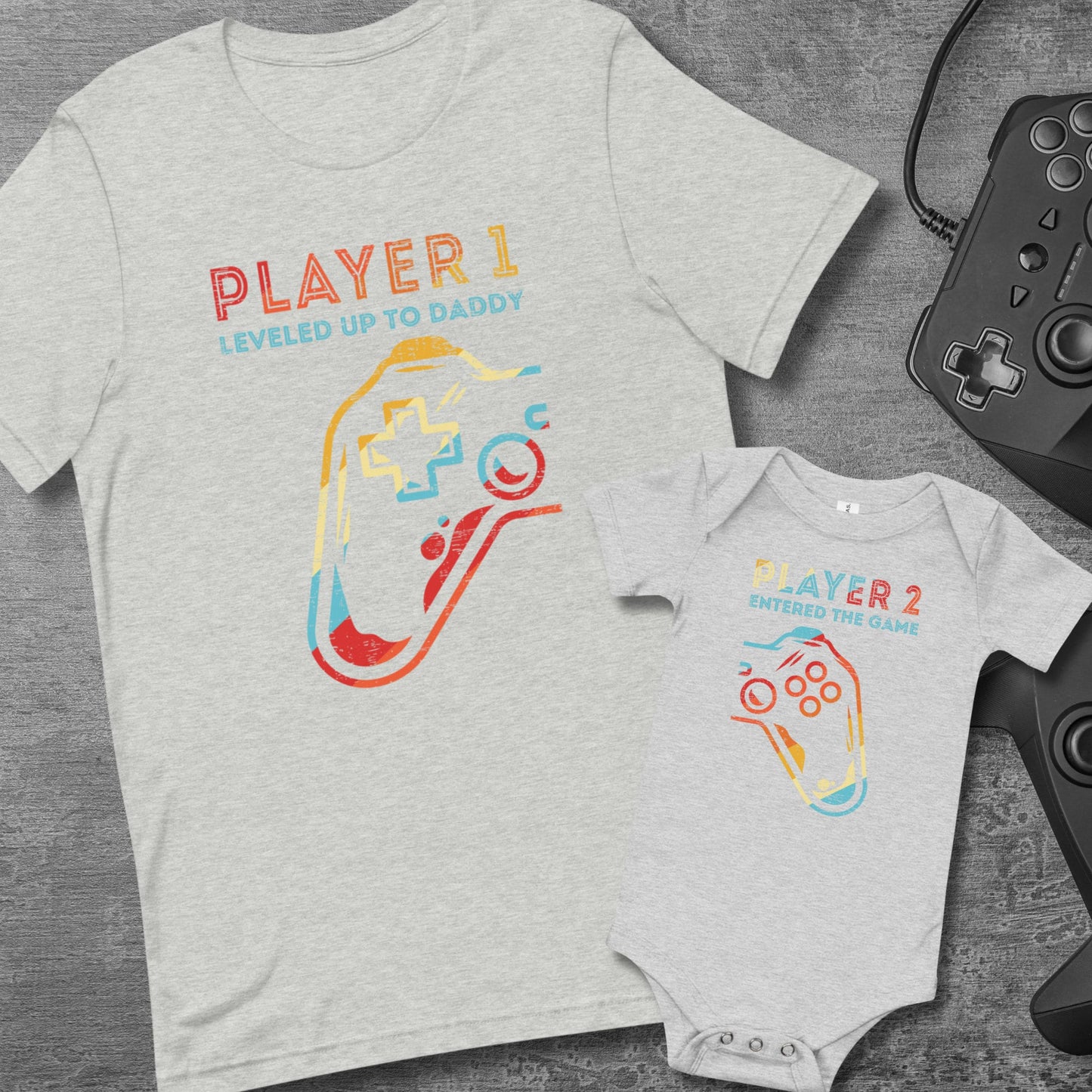 Level Up to Daddy Shirt – Fun Matching Tees for Dad and Baby