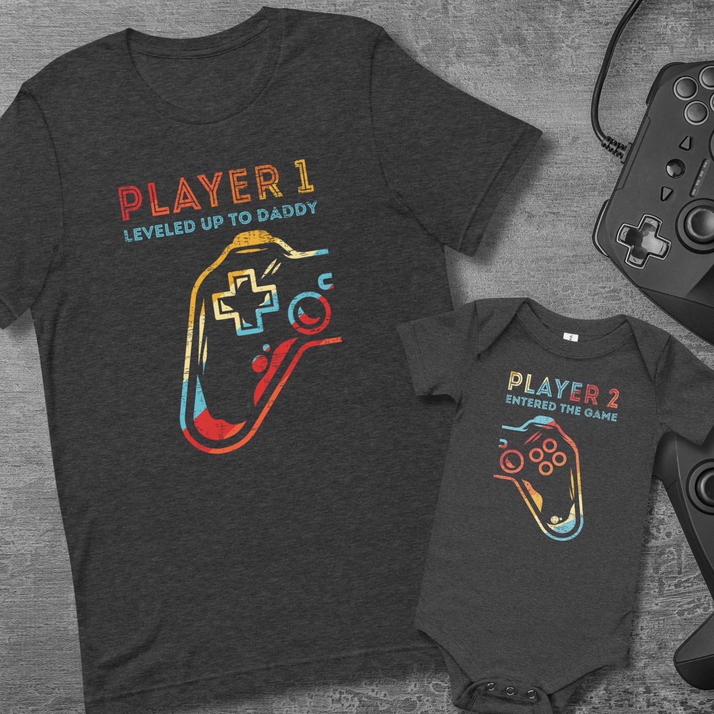 Level Up to Daddy Shirt – Fun Matching Tees for Dad and Baby