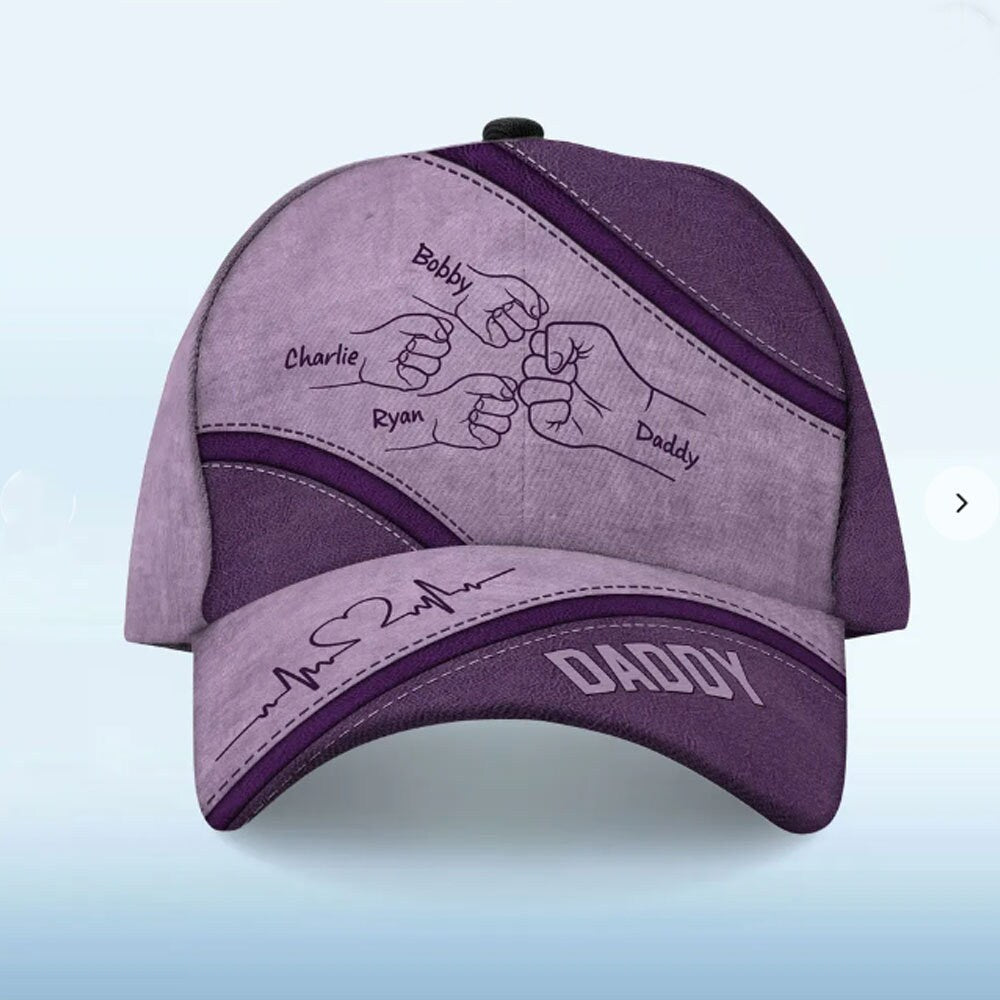 Custom Grandpa Fist Bump Classic Cap - Names and Years