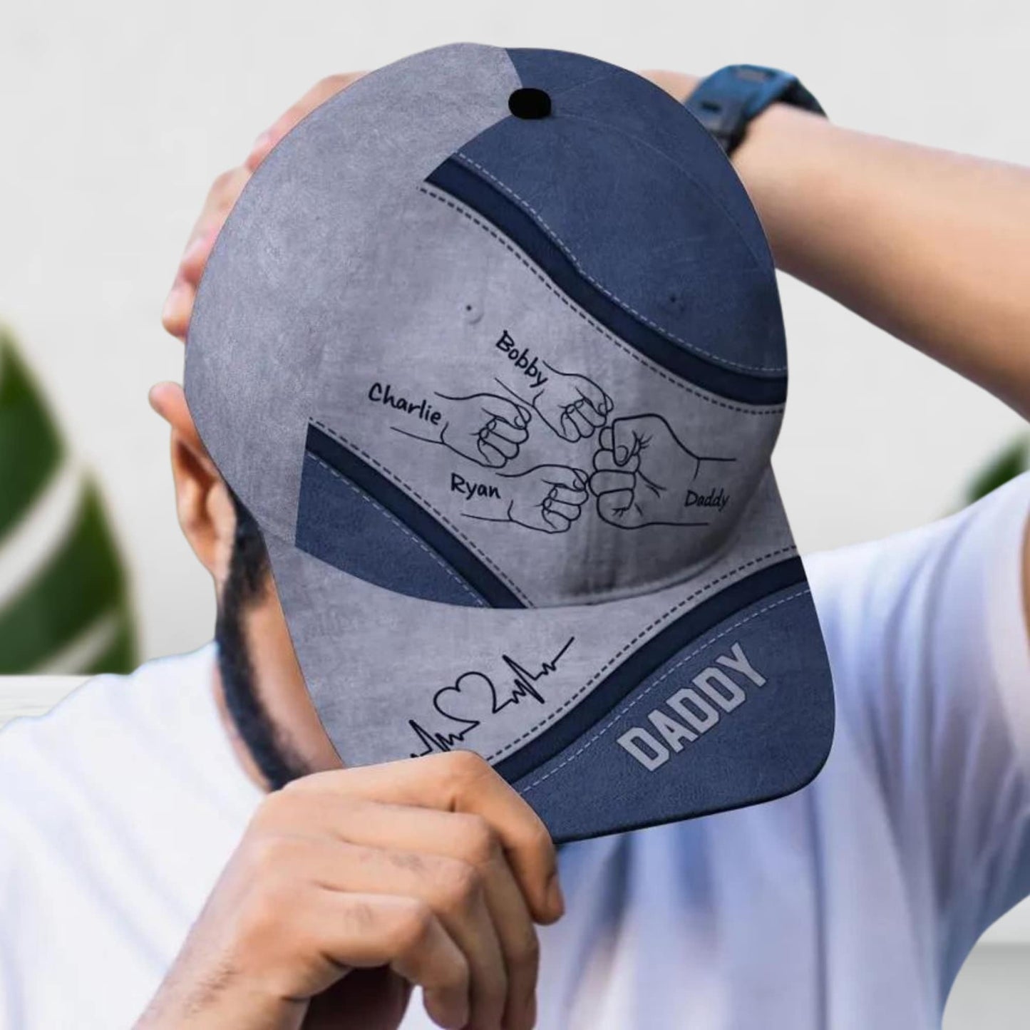 Personalized Fist Bump Daddy Classic Cap - Father's Day Gift