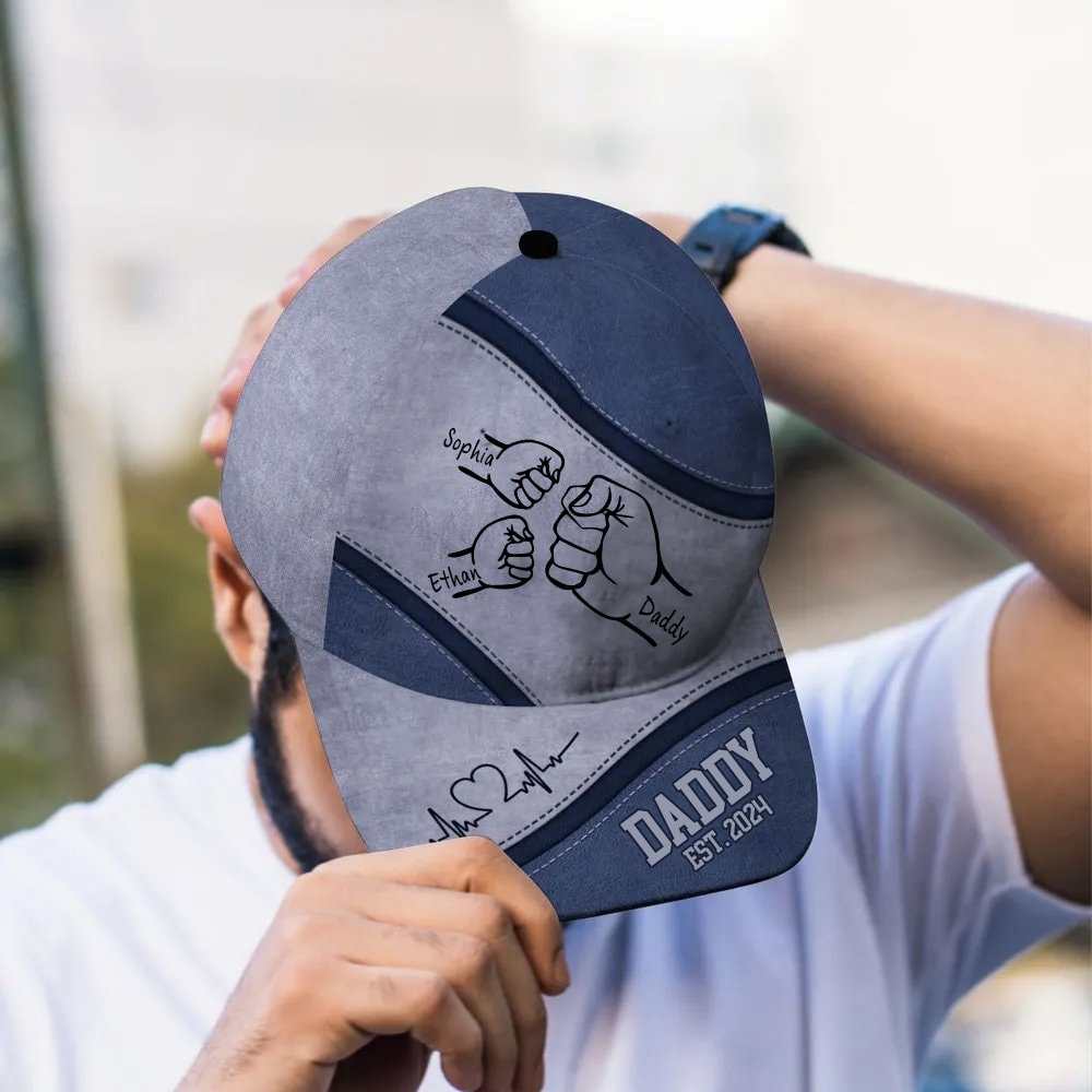 Custom Grandpa Fist Bump Classic Cap - Names and Years