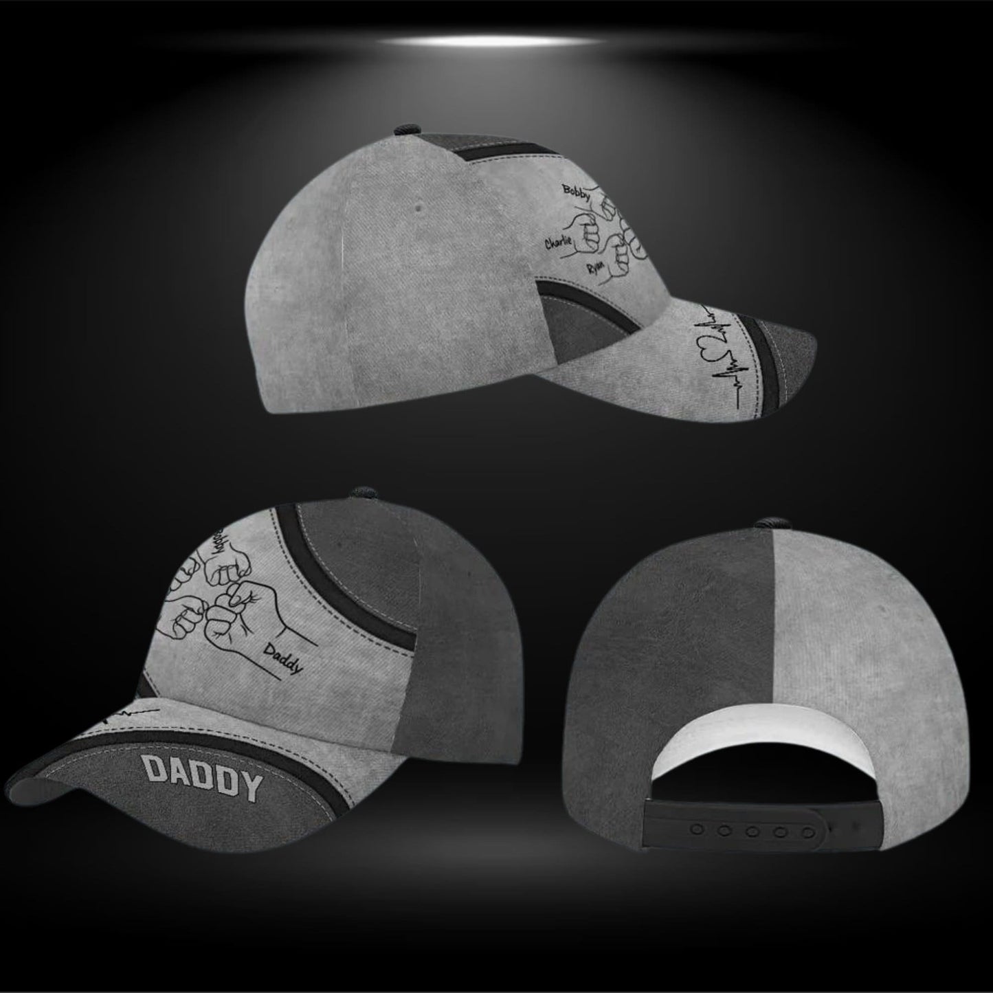 Personalized Fist Bump Daddy Classic Cap - Father's Day Gift
