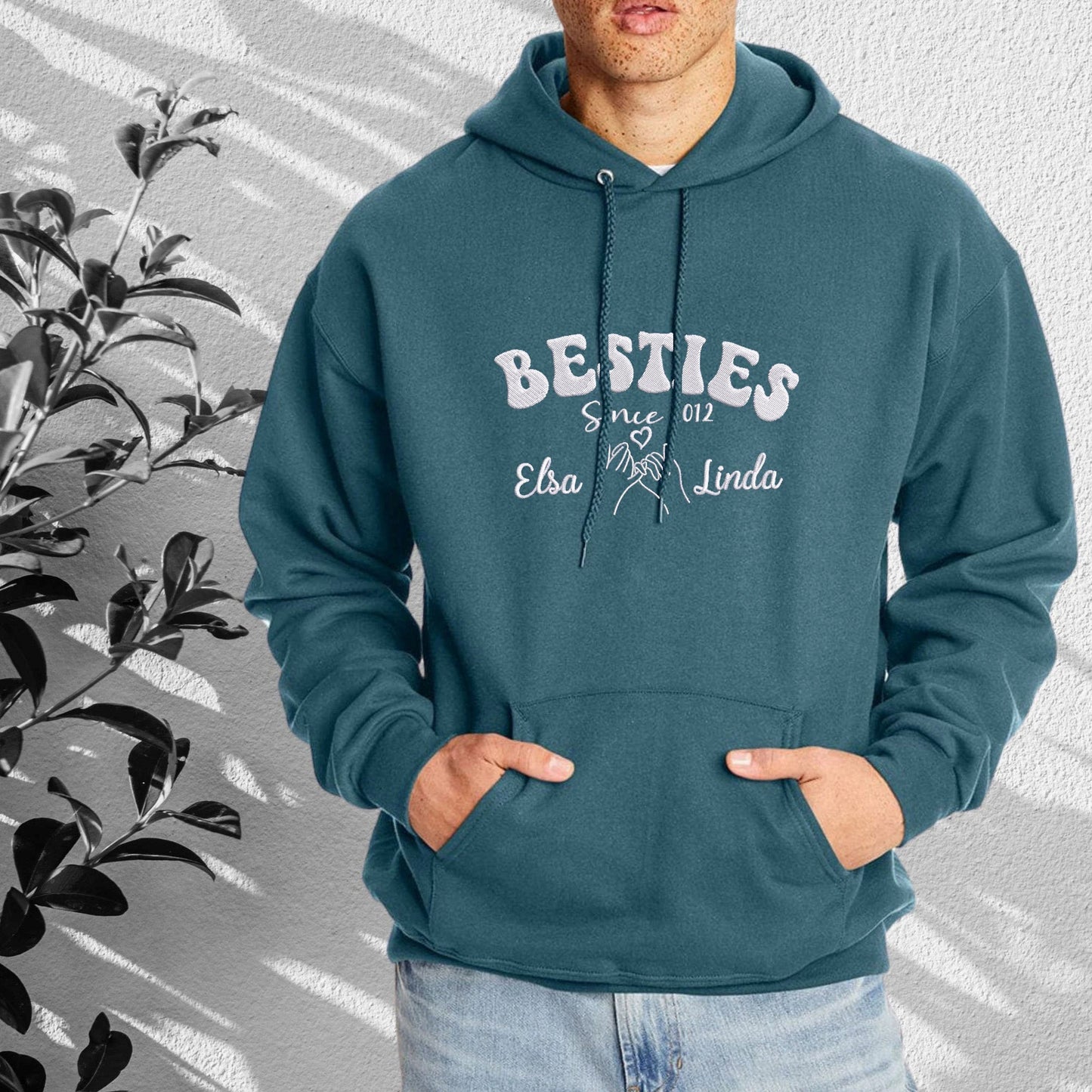 Personalisierter Bestickter Besties Pullover für Freundschaftsgeschenk
