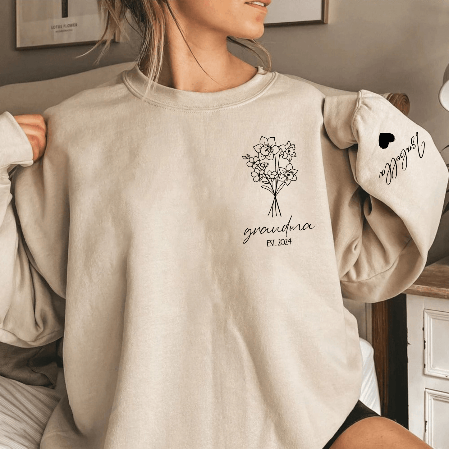 Individuelles Geburtsblumen-Sweatshirt - Für Großmütter - GiftHaus